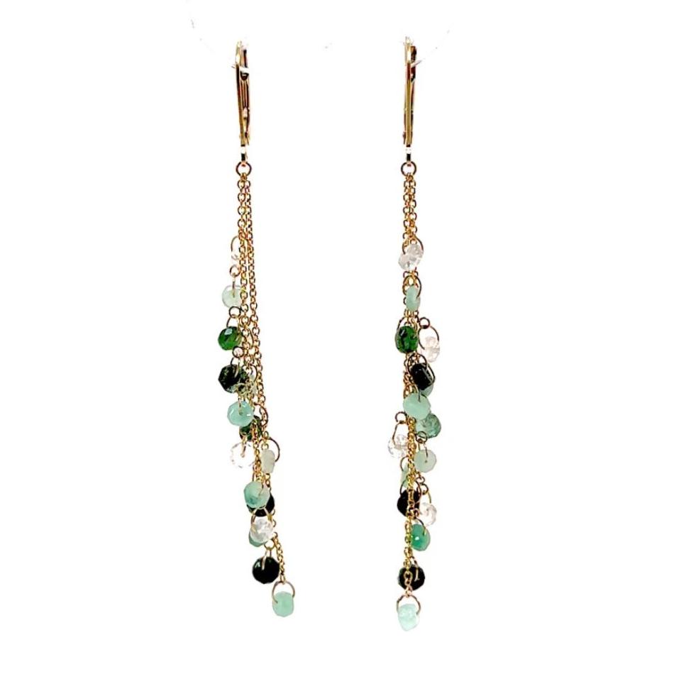 Love in Blue Or Green Waterfall Drop Earrings