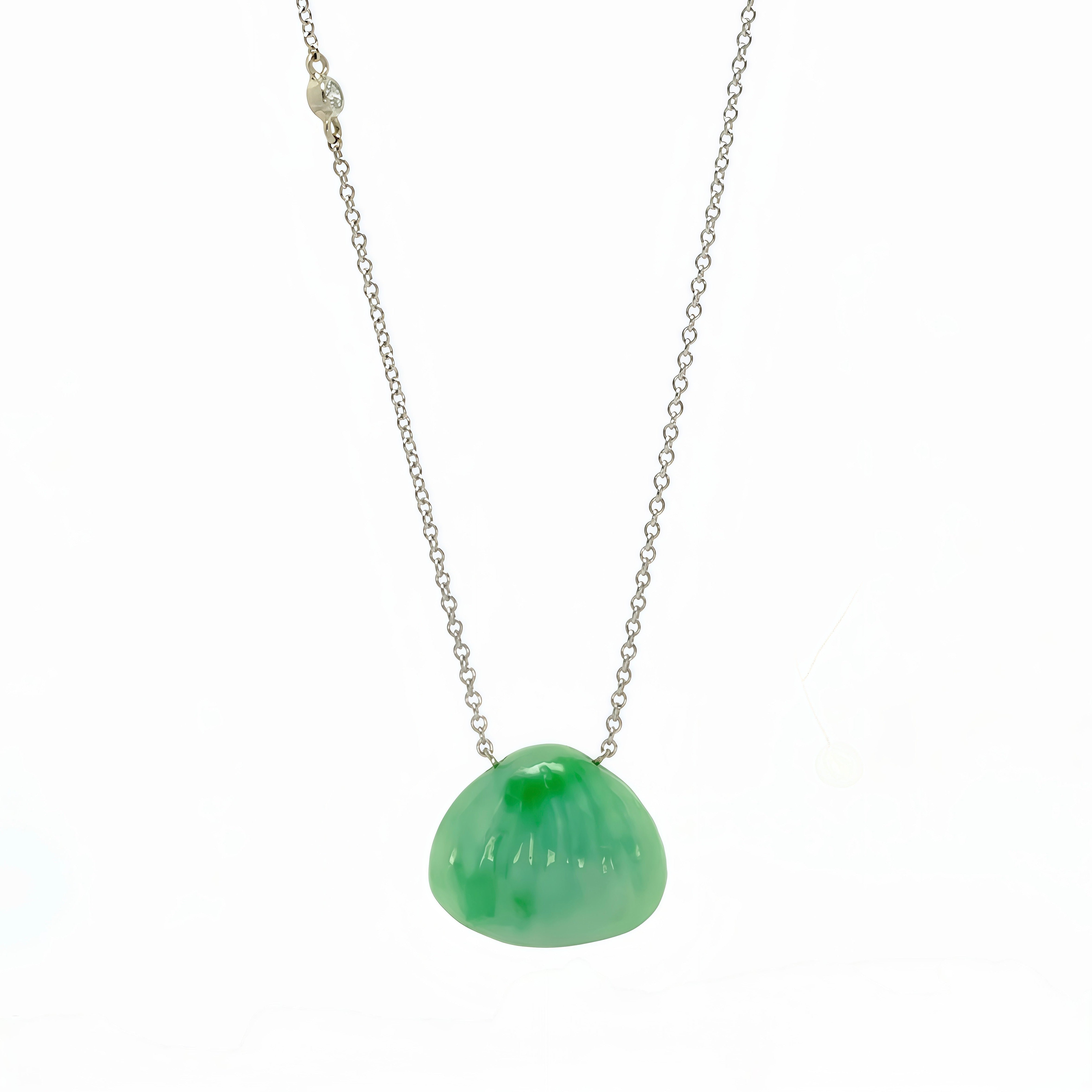 Shell-shaped Jade Necklace-14k