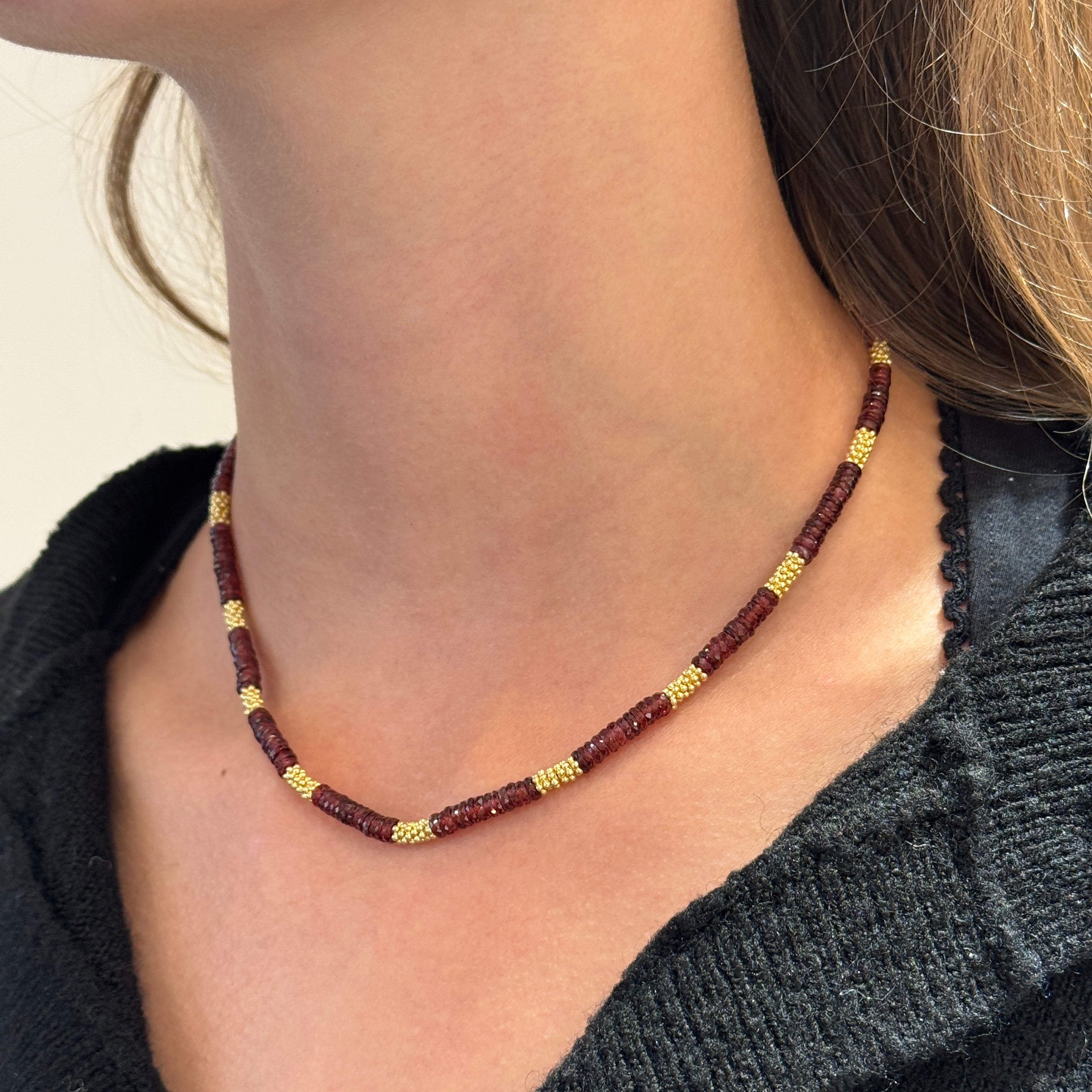 Daisy Choker - Garnet Or Moss Aquamarine