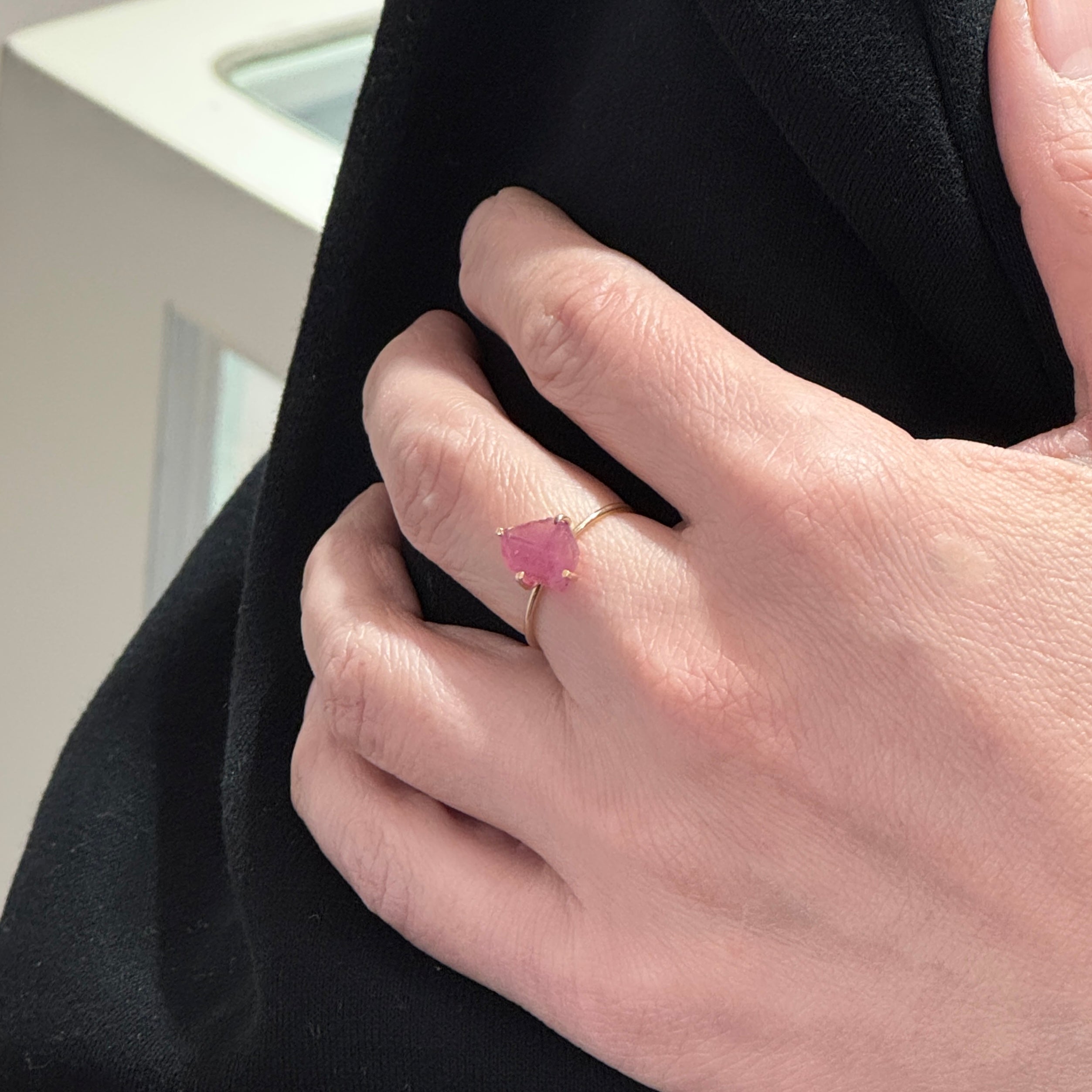 Pink Slice Sapphire Ring