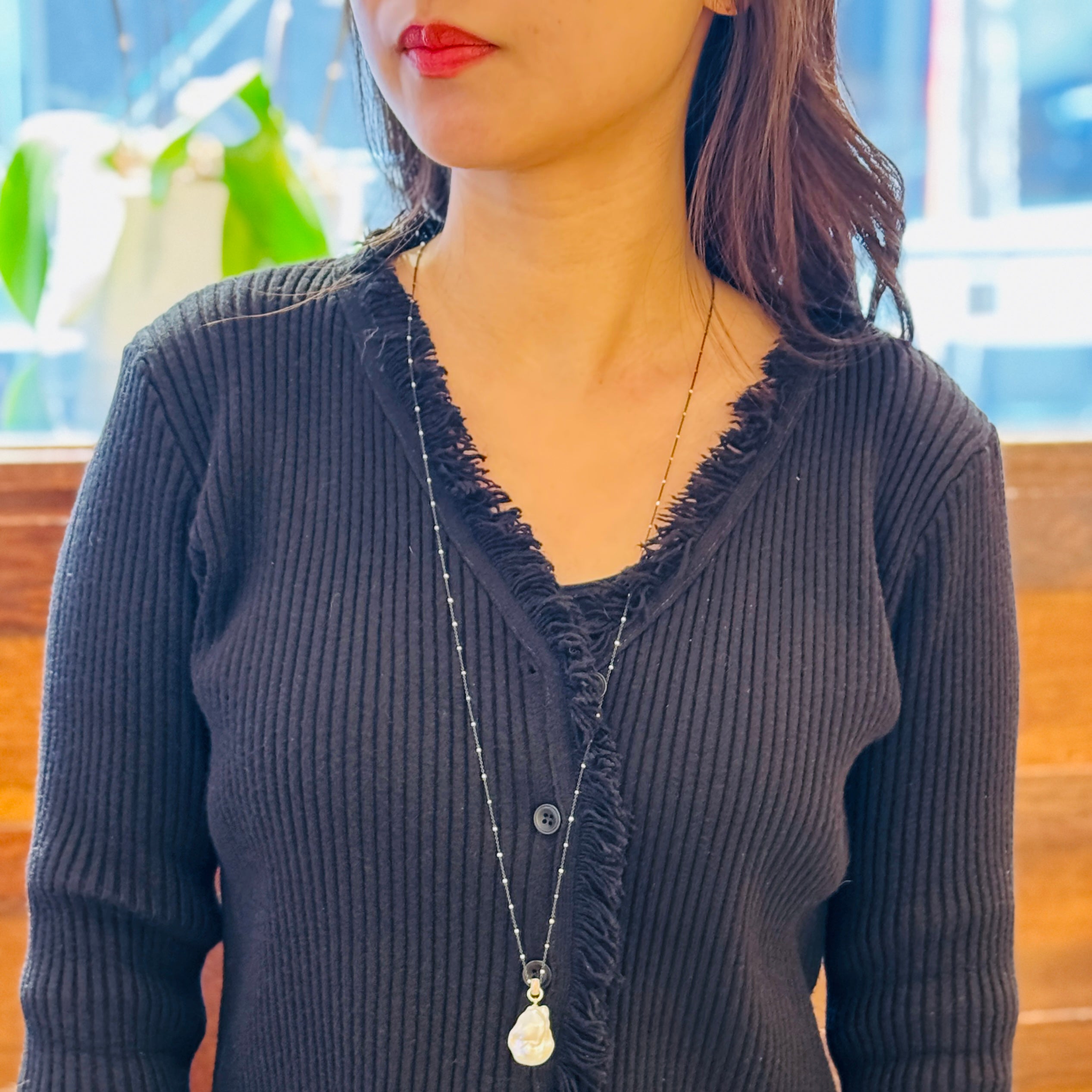 Baroque Pearl Silver Necklace