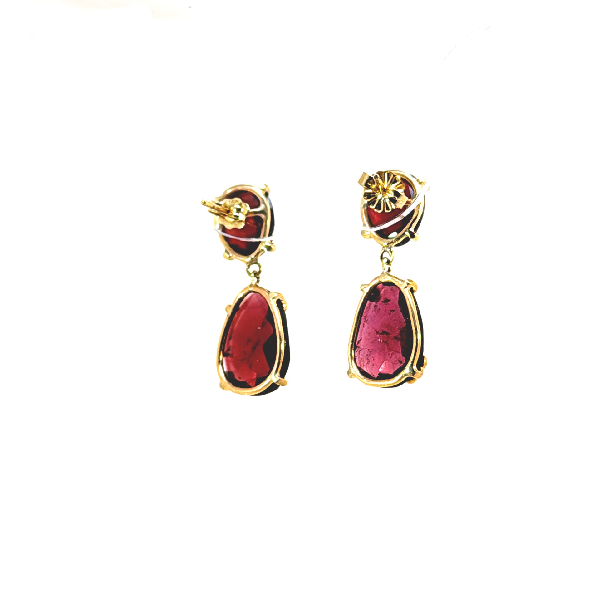 Mylah Diamond Garnet Earrings in 14k