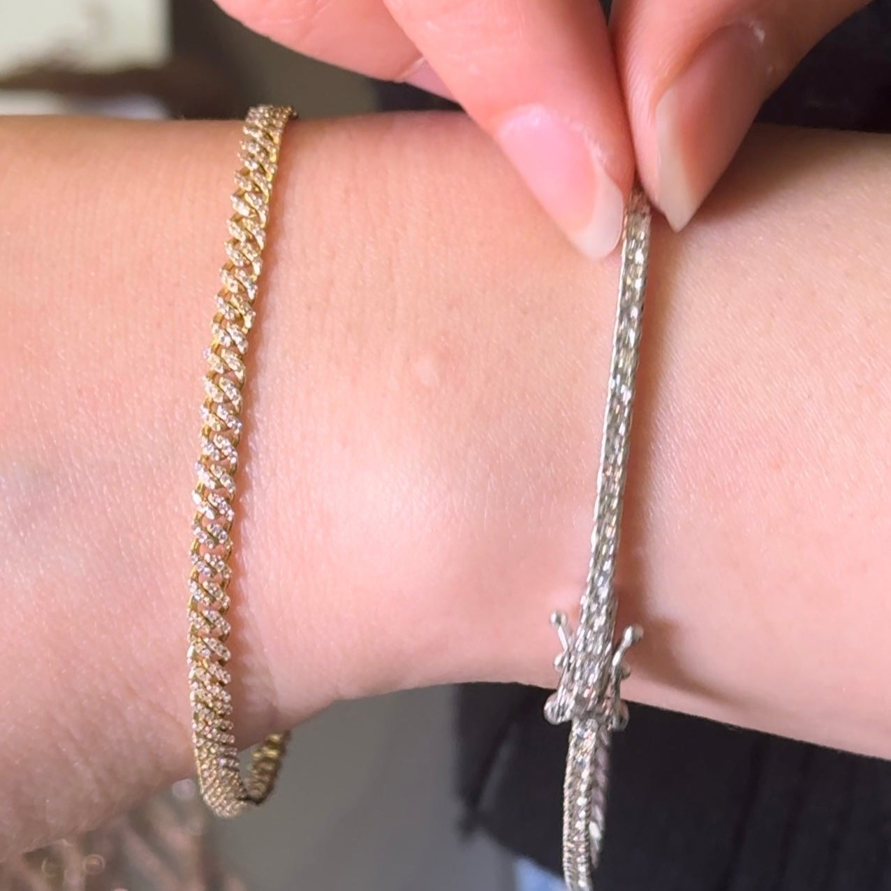 Natural Diamond Tennis Bracelet 14K