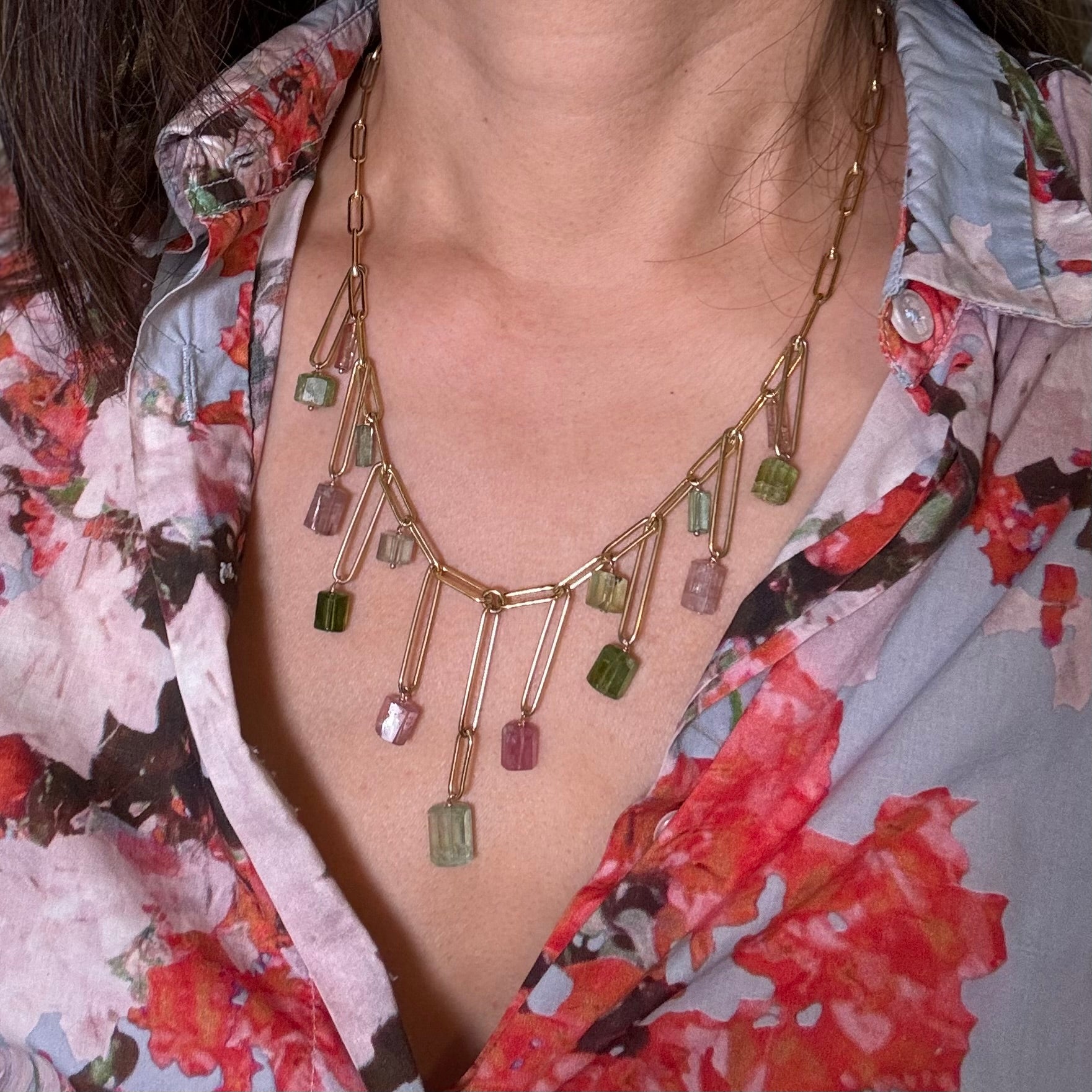 Tourmaline Dangle Necklace