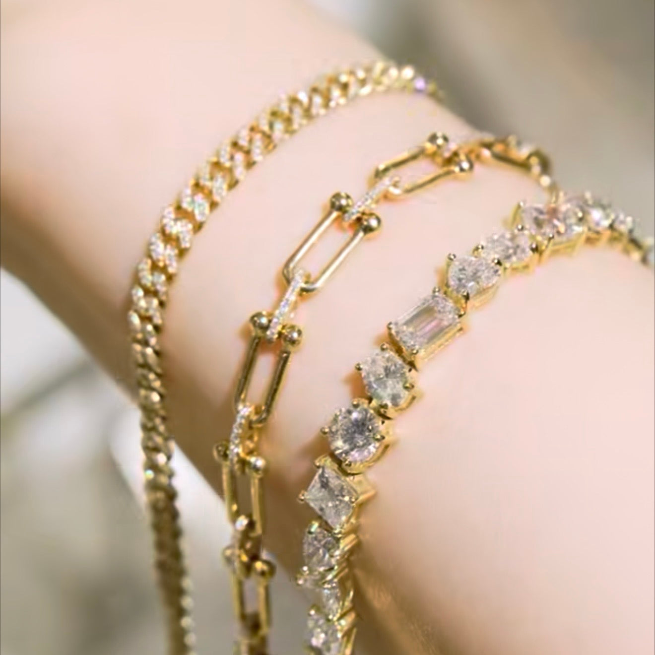 Multishape Lab-Grown Diamond Bracelet 14k