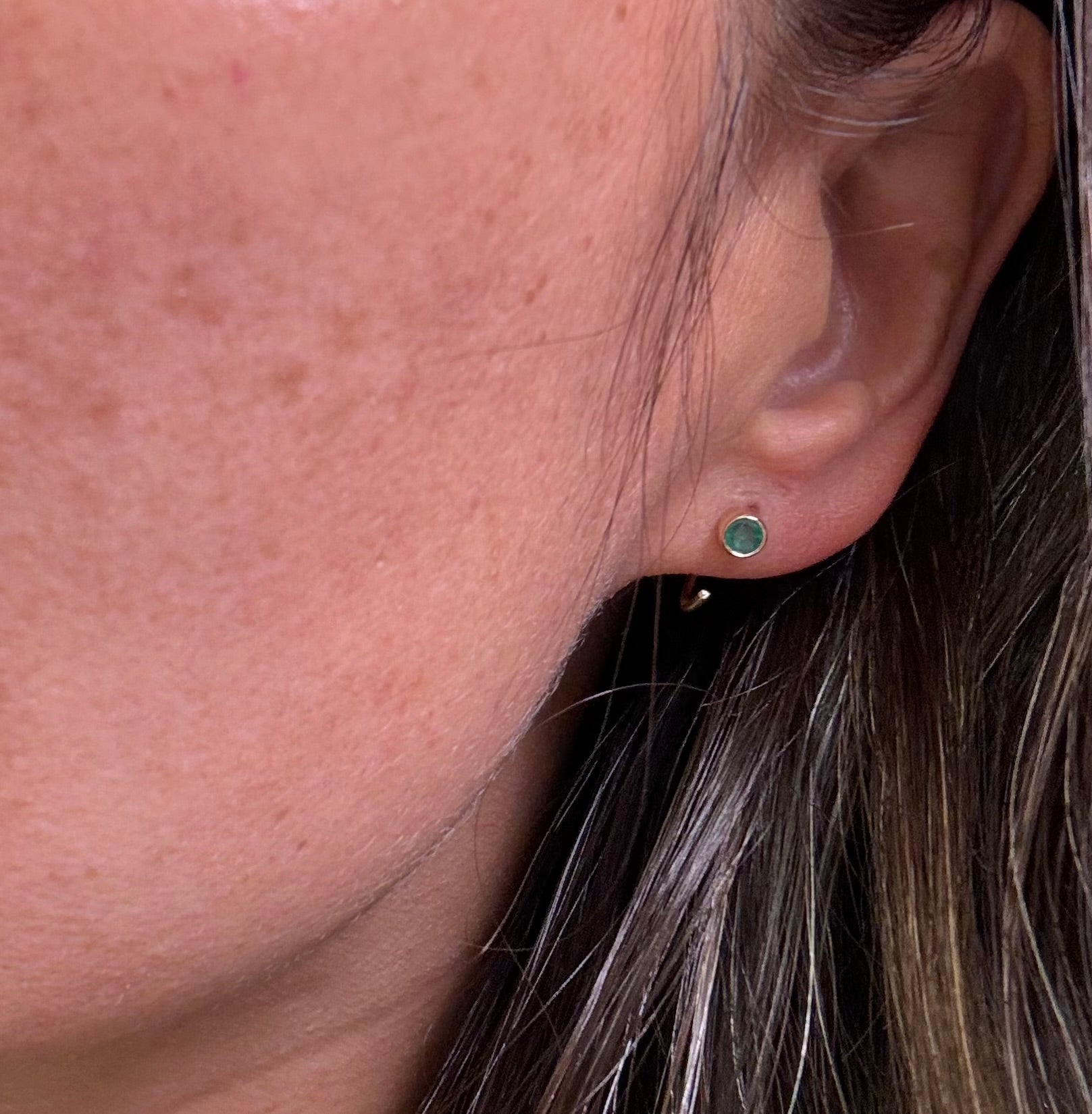 Gem Hugger Earrings in 14k