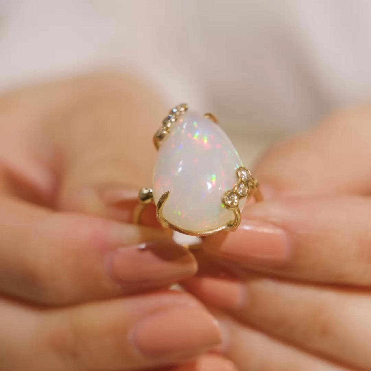 Grande Pear Shaped Opal Ring-14k Gold