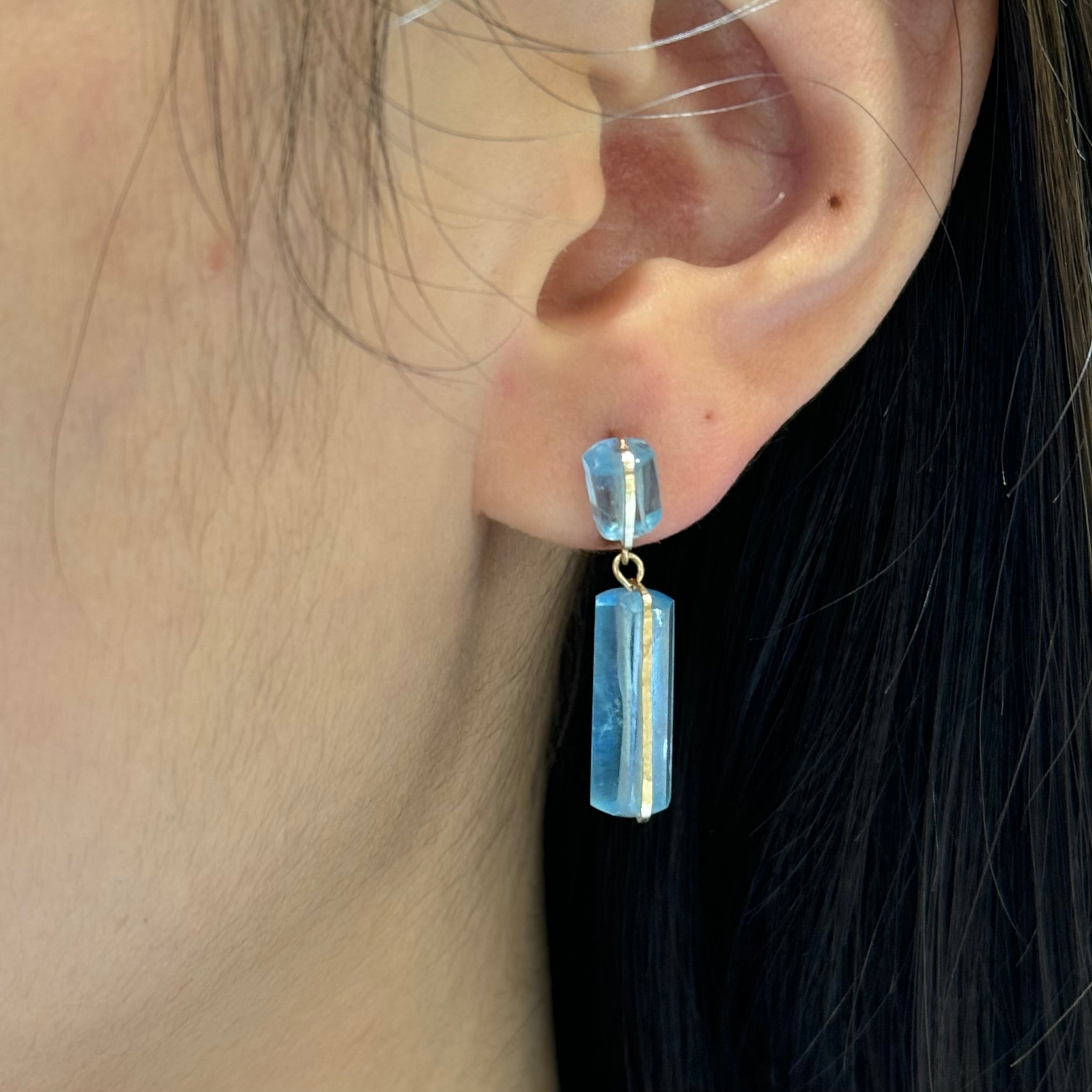Double Wired Tubular Drop Post Earrings