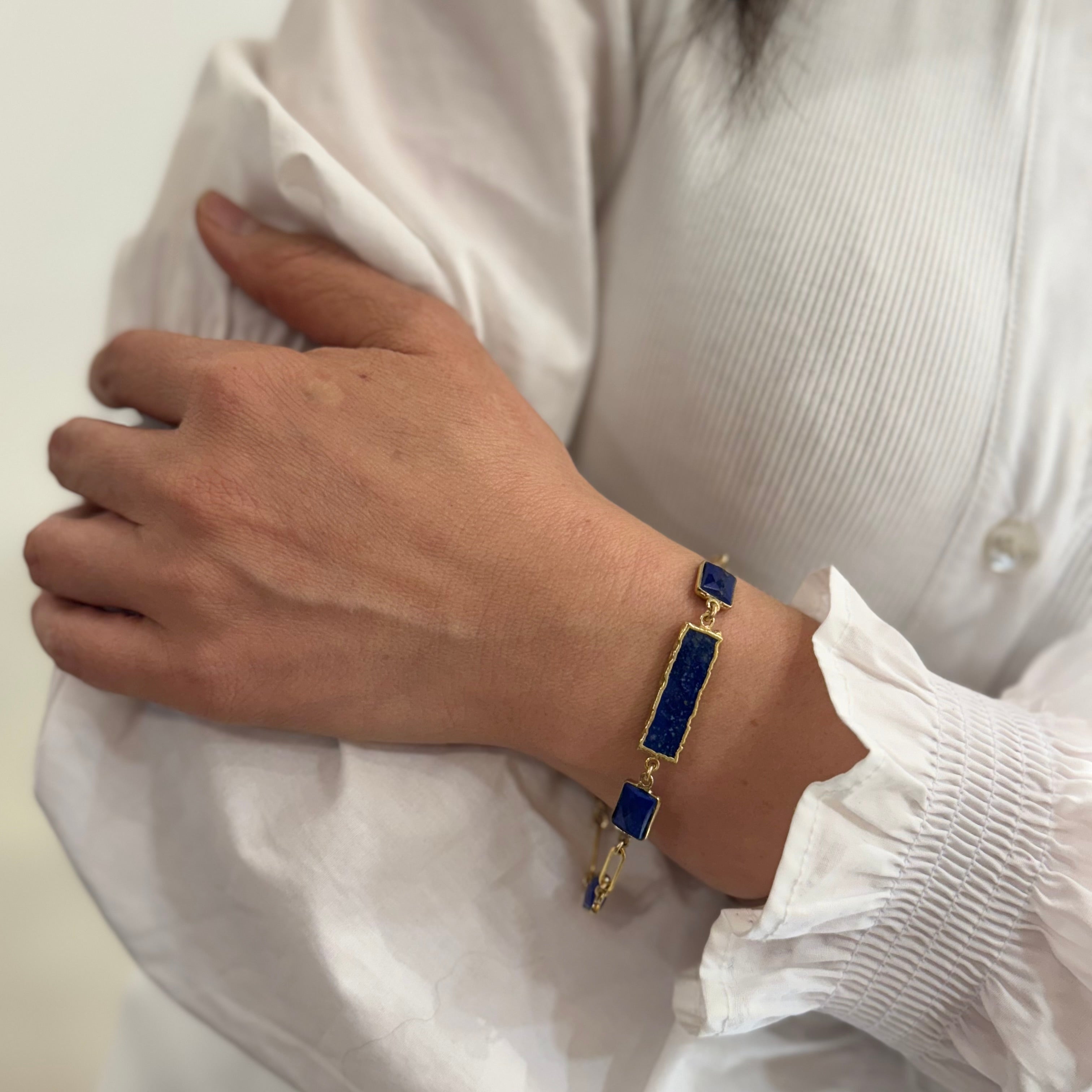 Lapis Slice Bracelet Toggle Bracelet