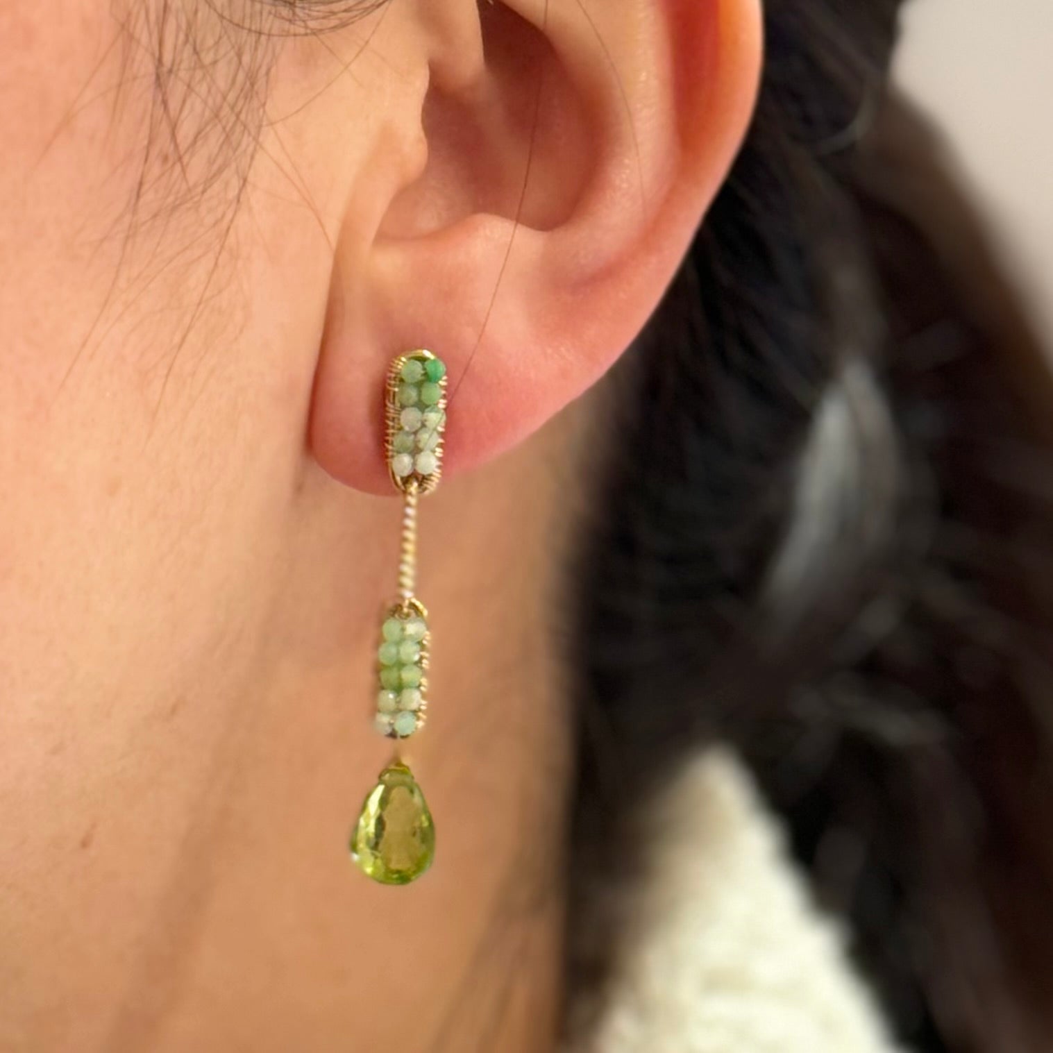 Polina Apple Green Peridot Earrings