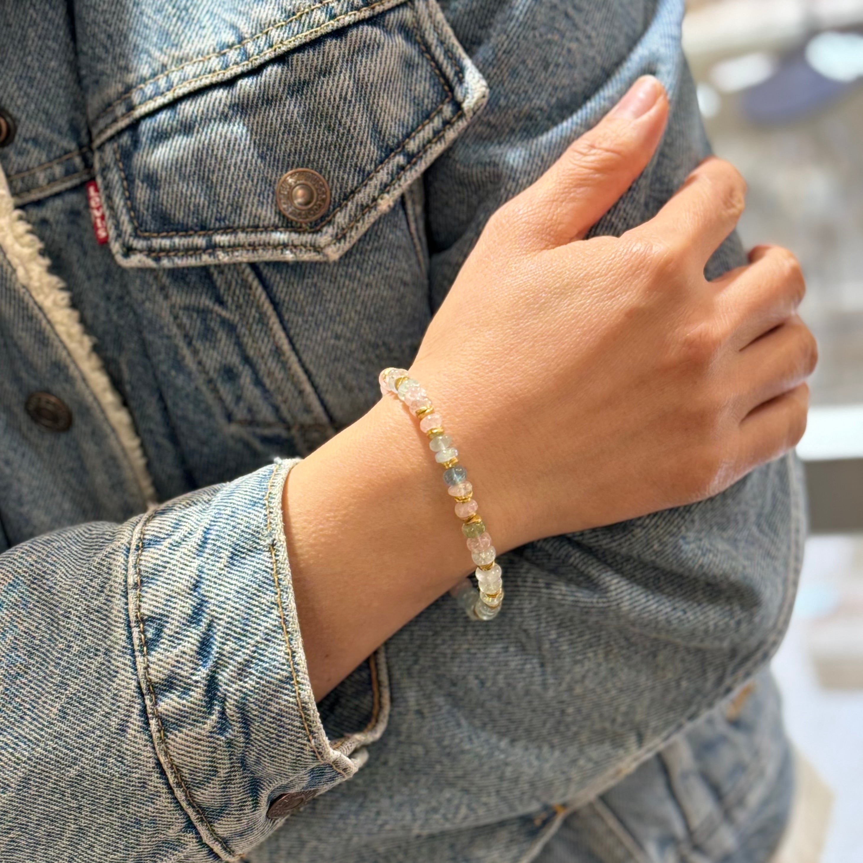 Rainbow Aqua Beads Bracelet