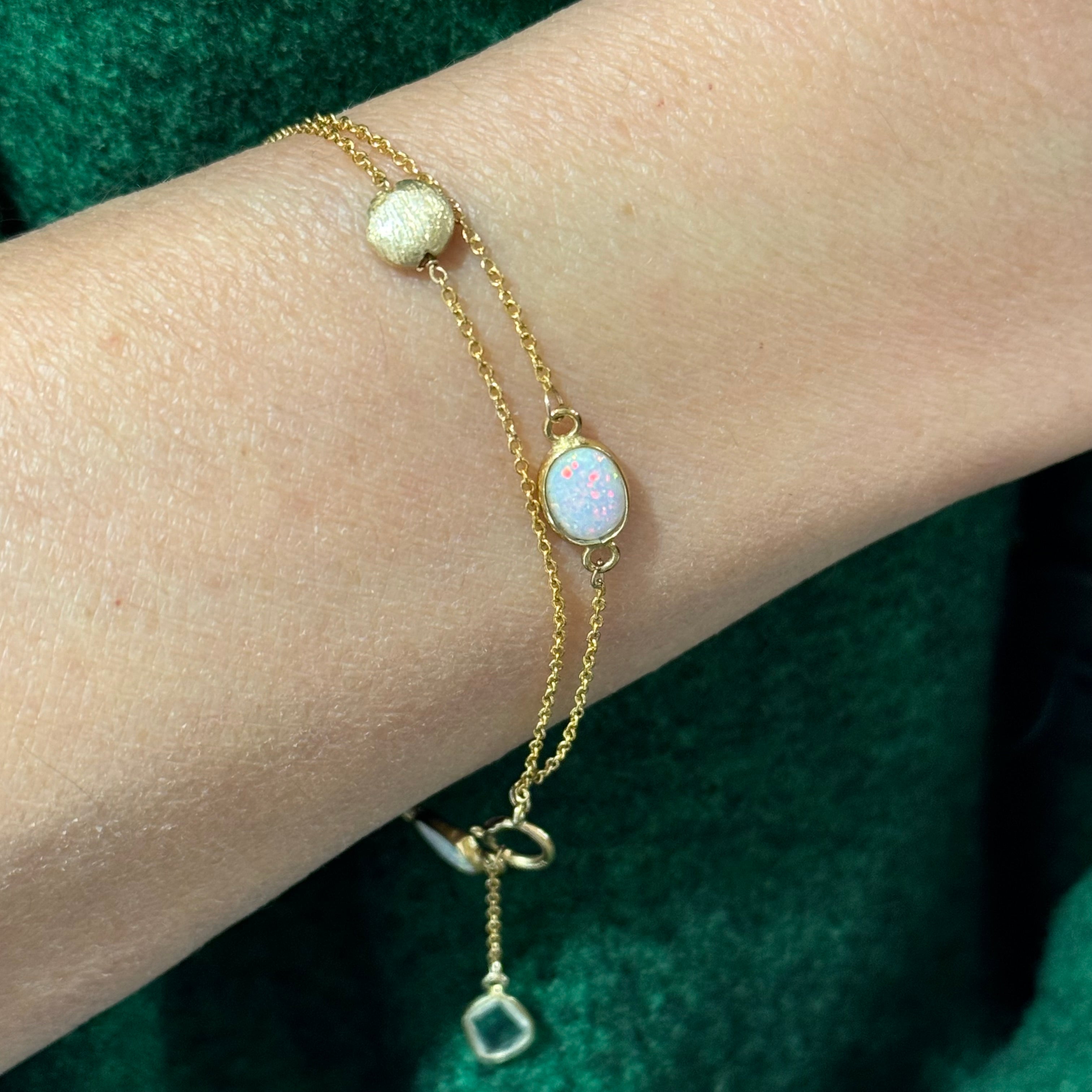 Opal Moissanite Double Strand bracelet
