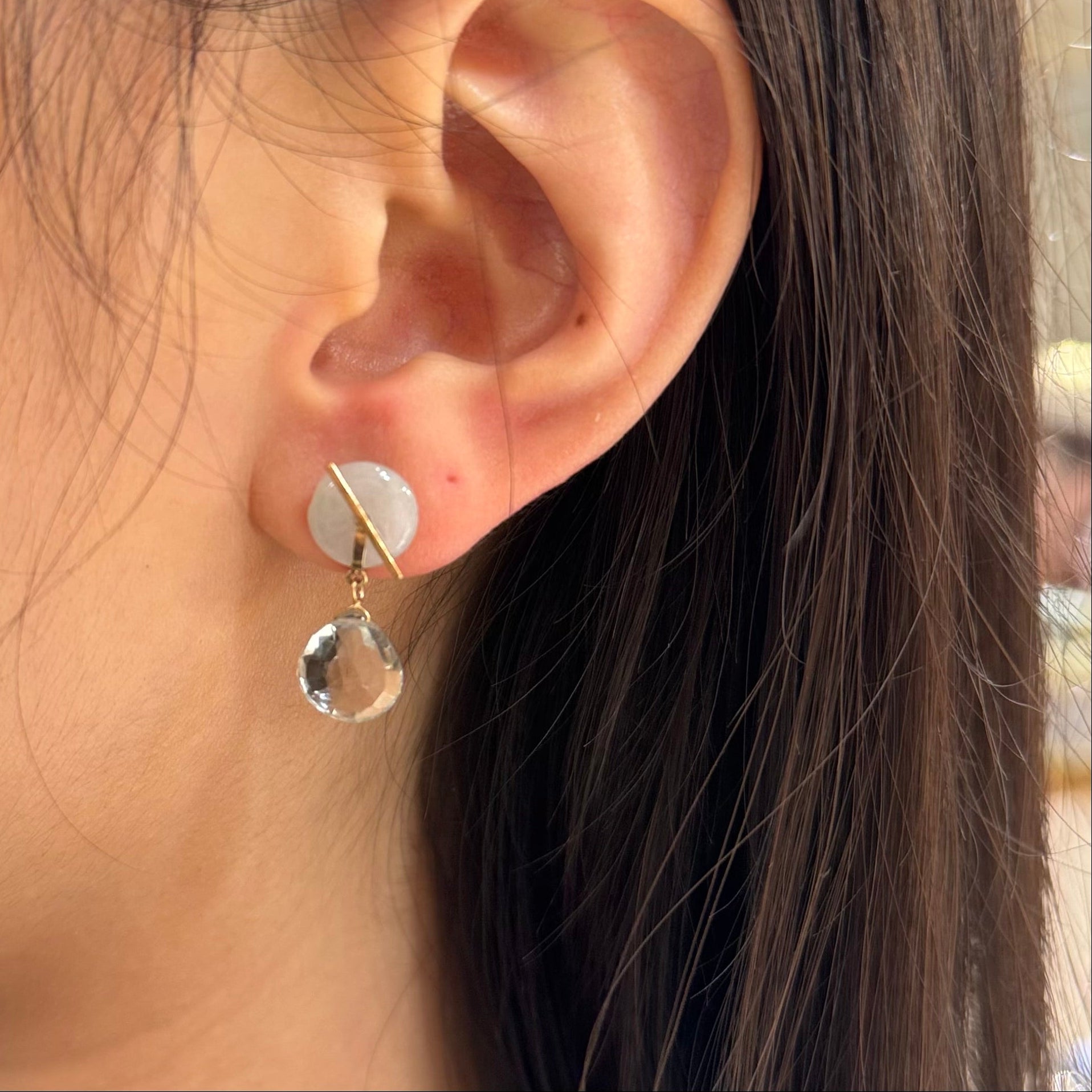 Jade With Green Amethyst Earrings