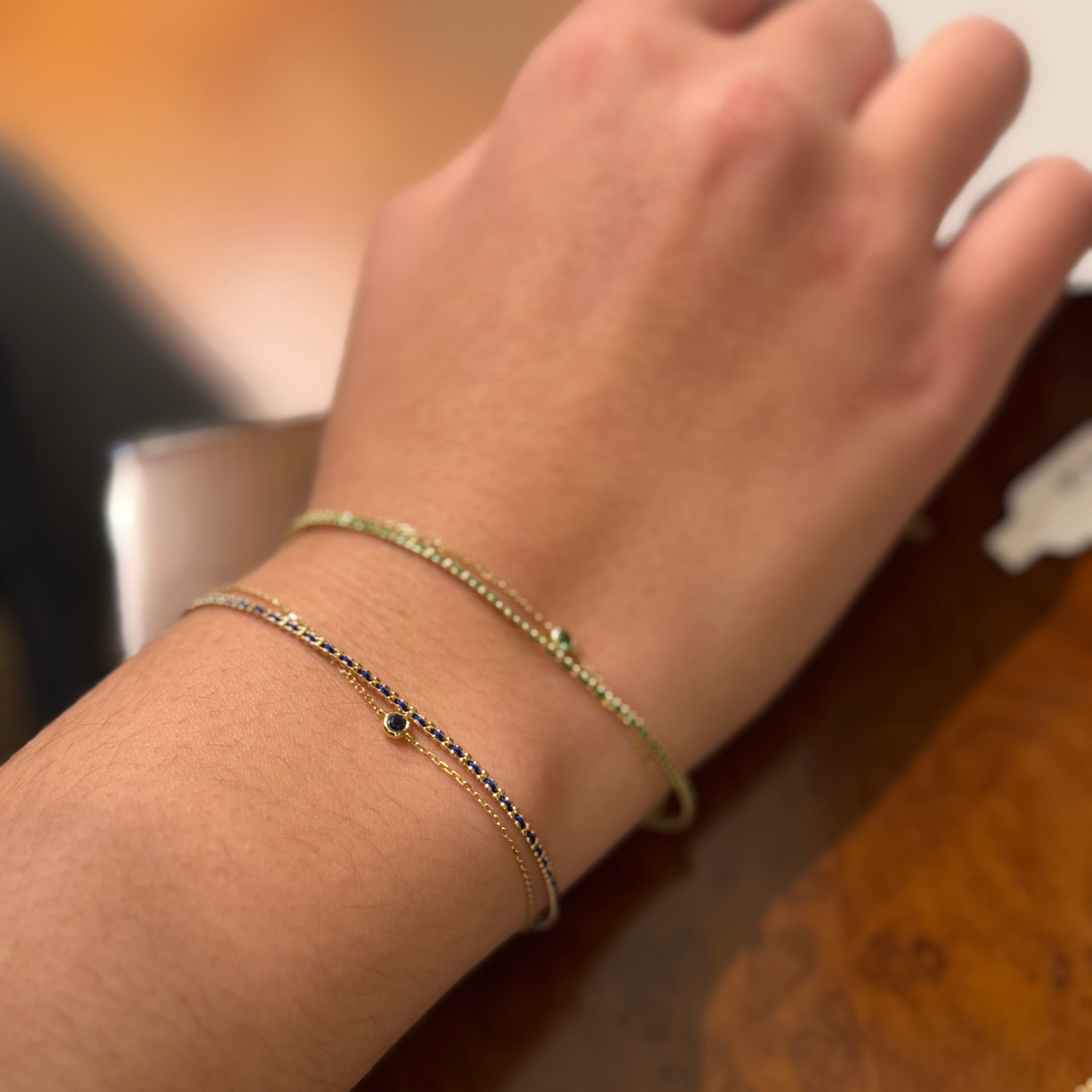 Double Pop Of Color Strands Bracelet 14k