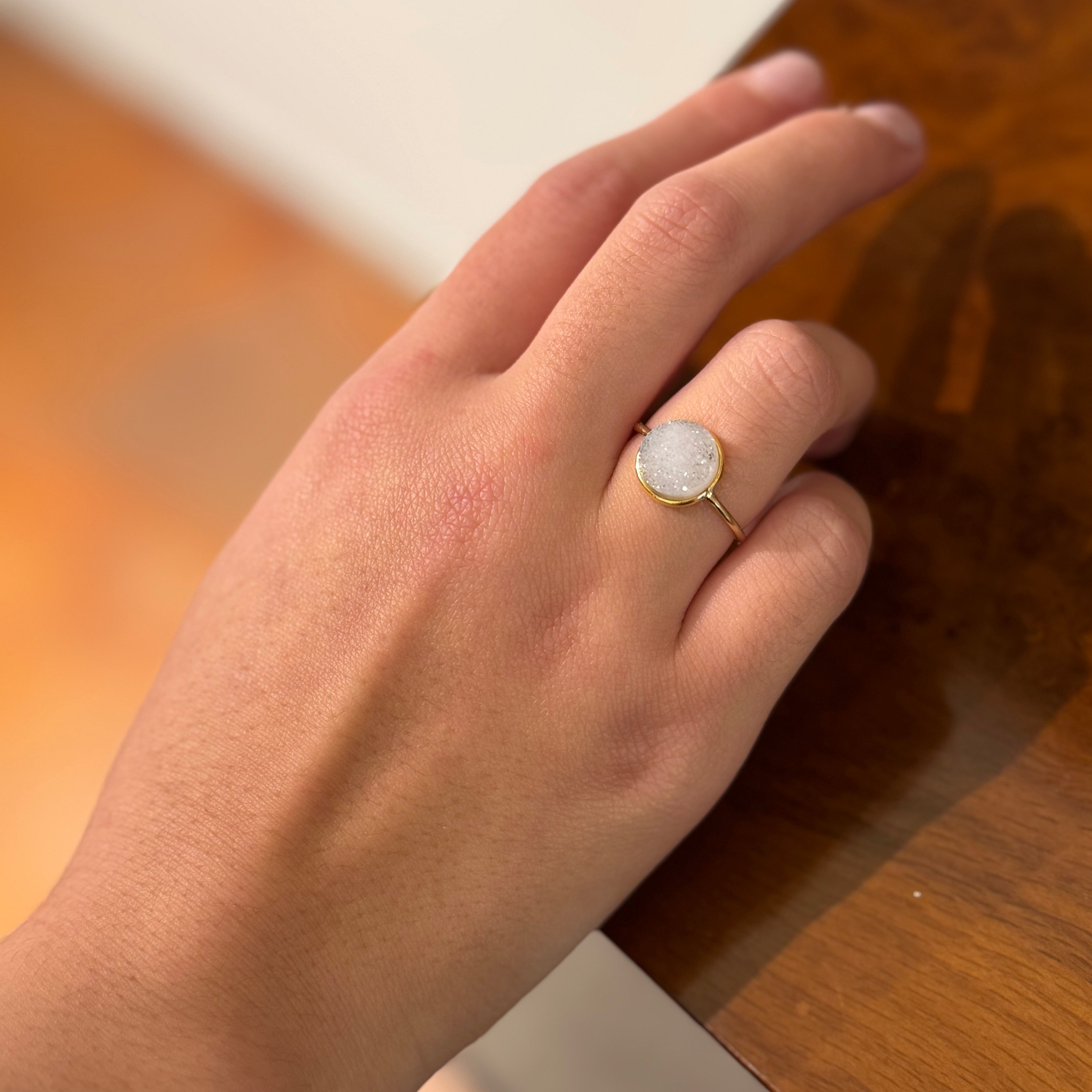 Round Druzy Ring