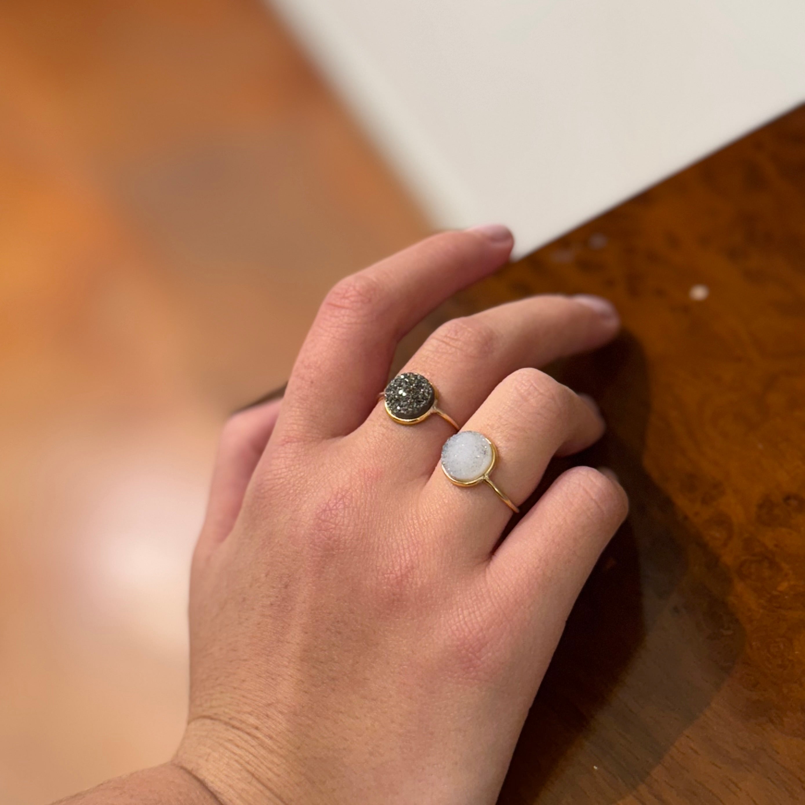 Round Druzy Ring