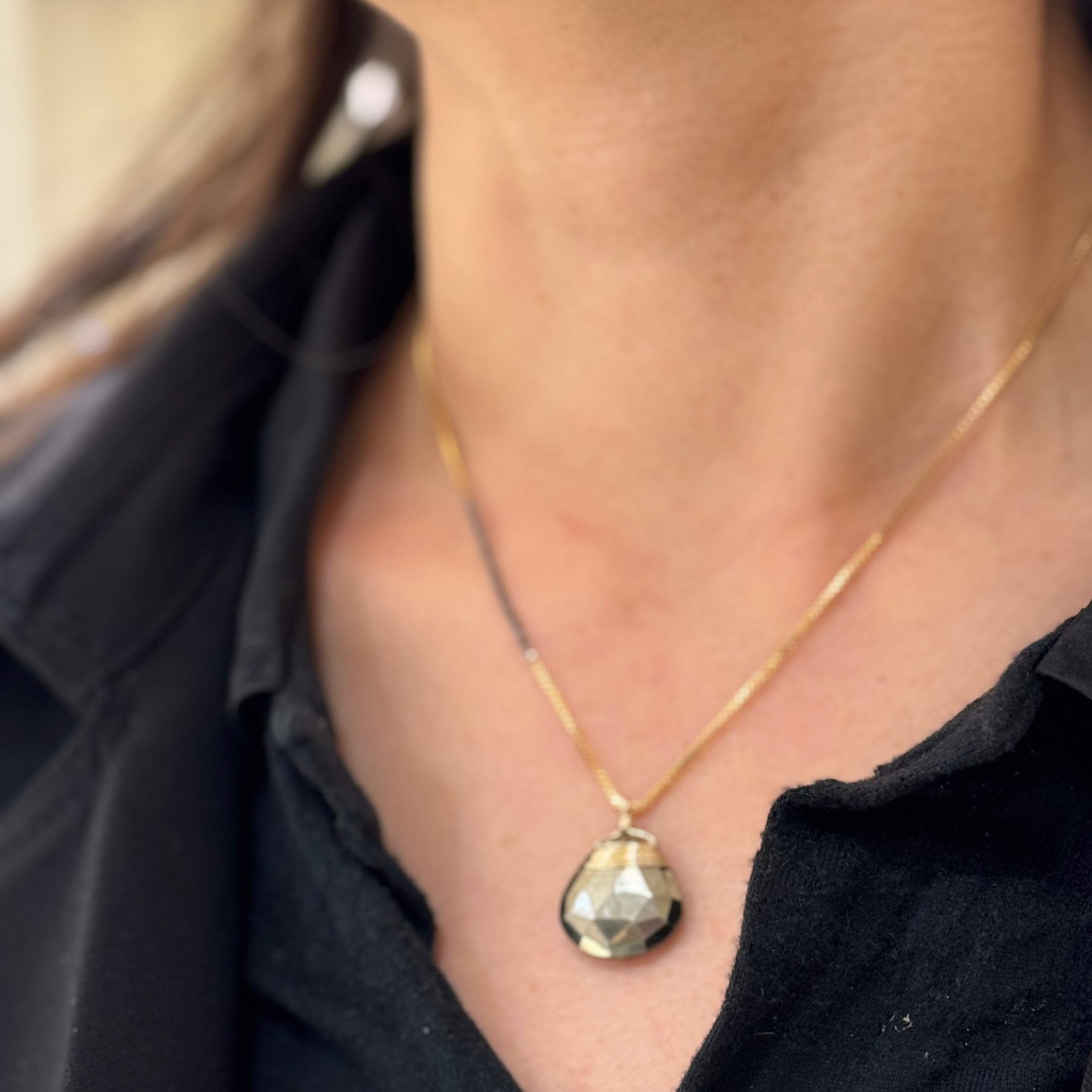 Wire Wrapped Pyrite Necklace