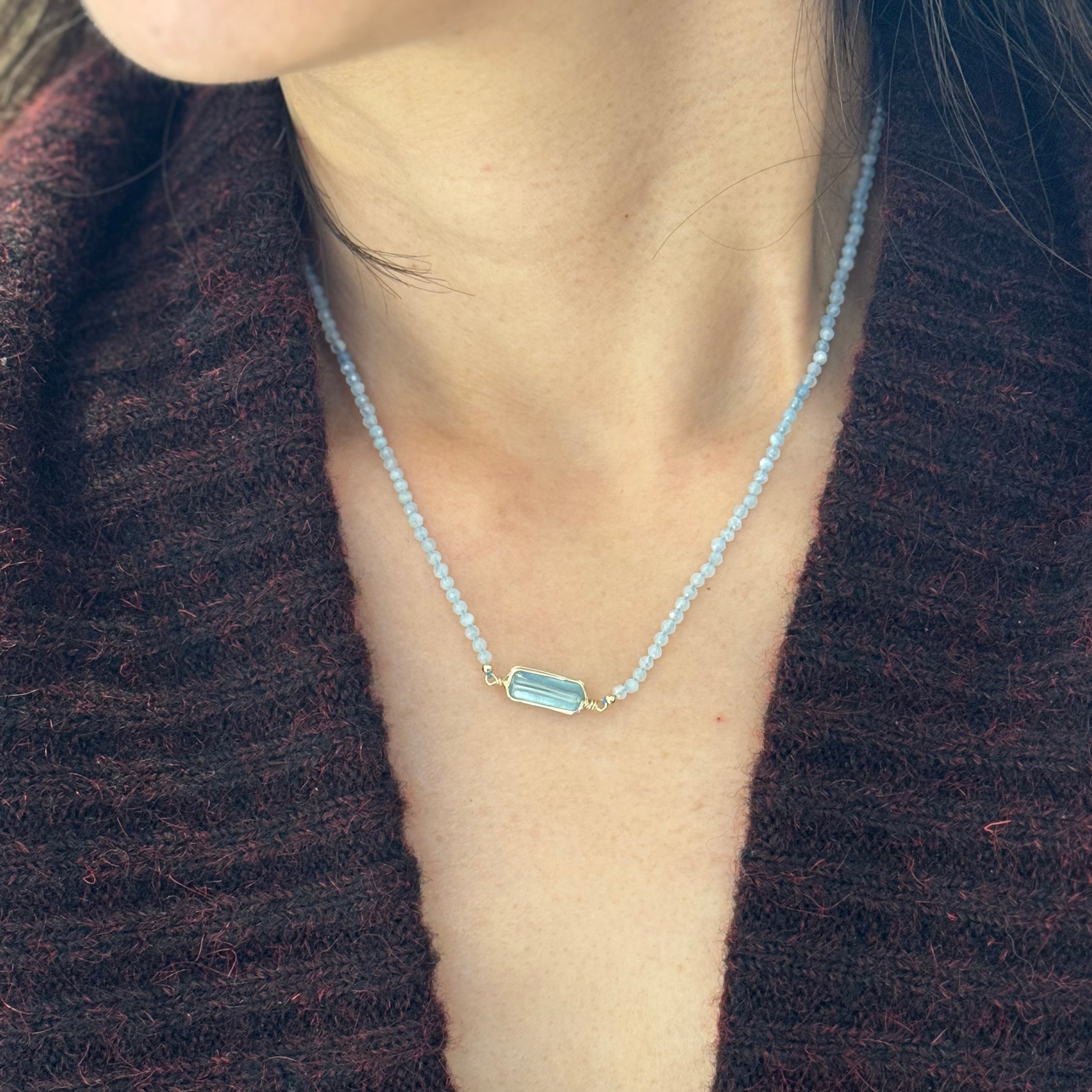 Rosie Mini Blue Topaz Necklace