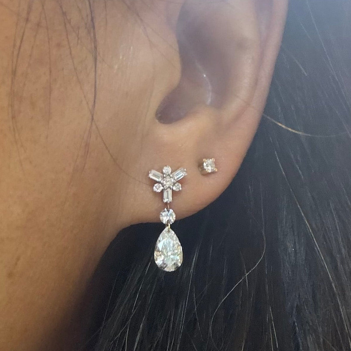 Kora with Lab-grown diamond drops-10k gold