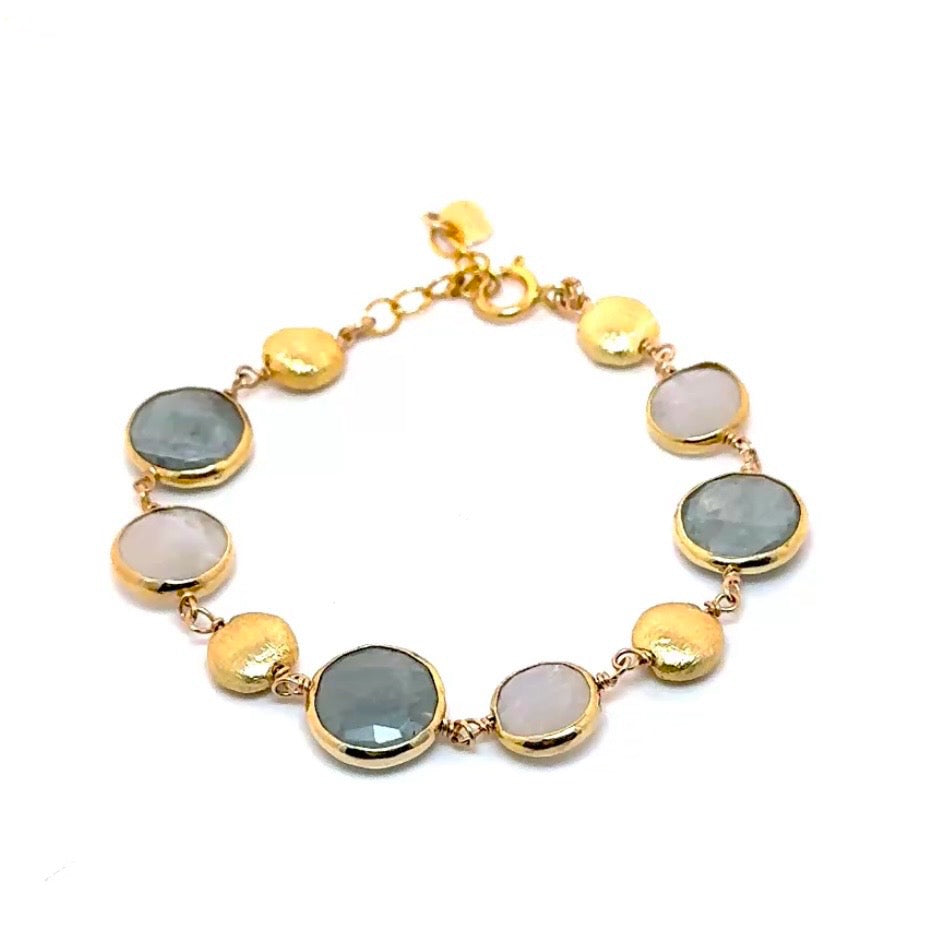 Universe Bracelet In Aquamarine & Moonstone