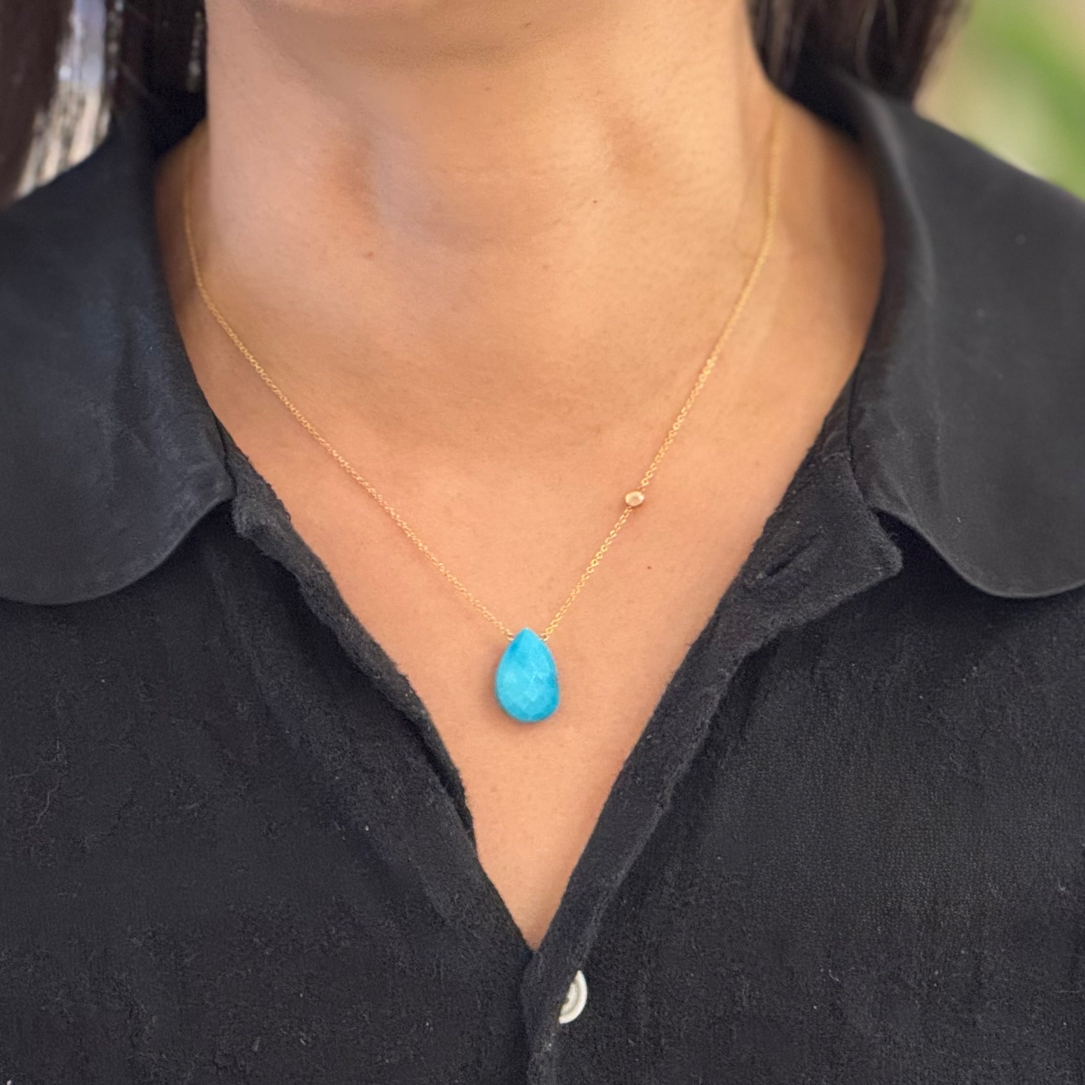 Teardrop Pendant Moonstone By My Side Necklace