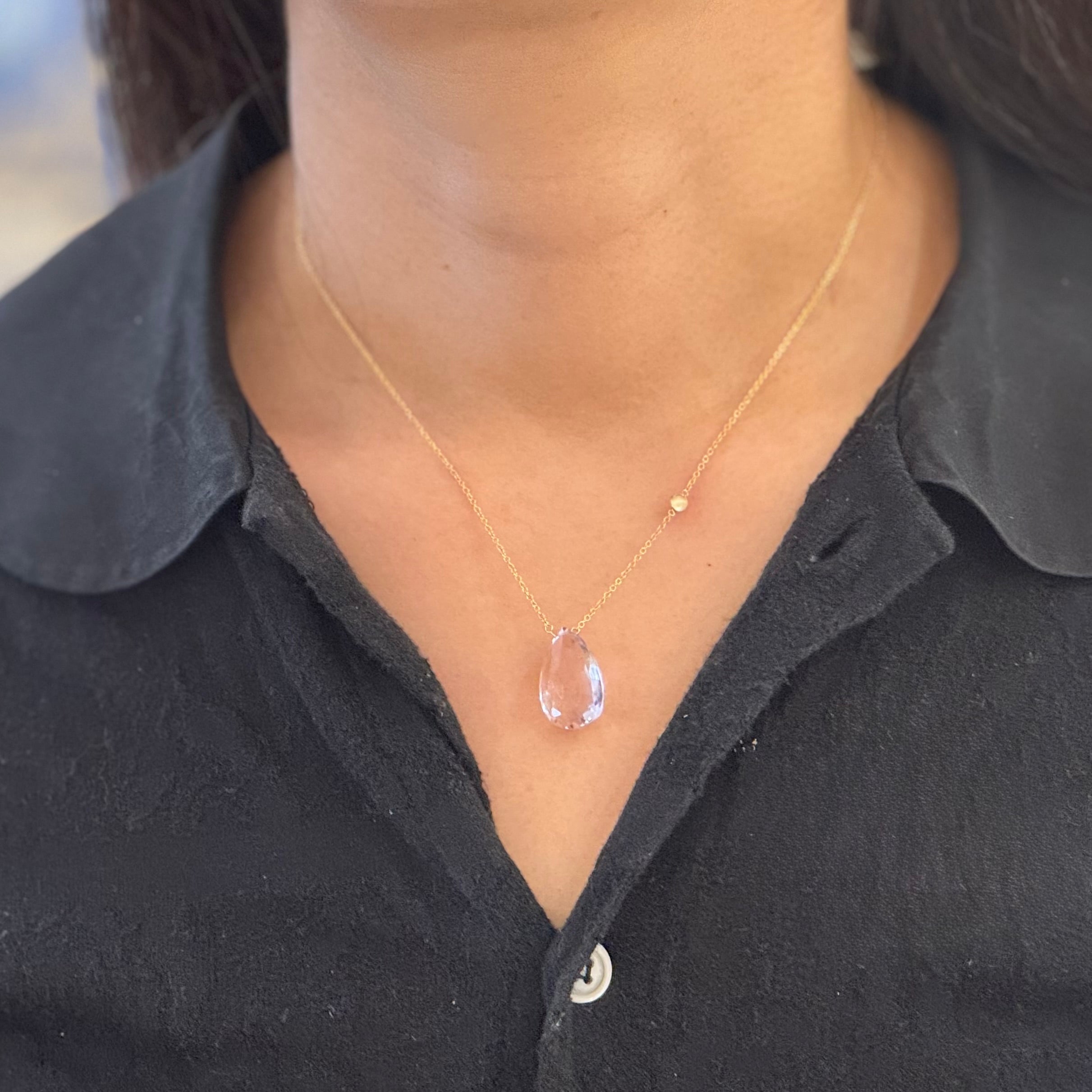 Teardrop Pendant Moonstone By My Side Necklace