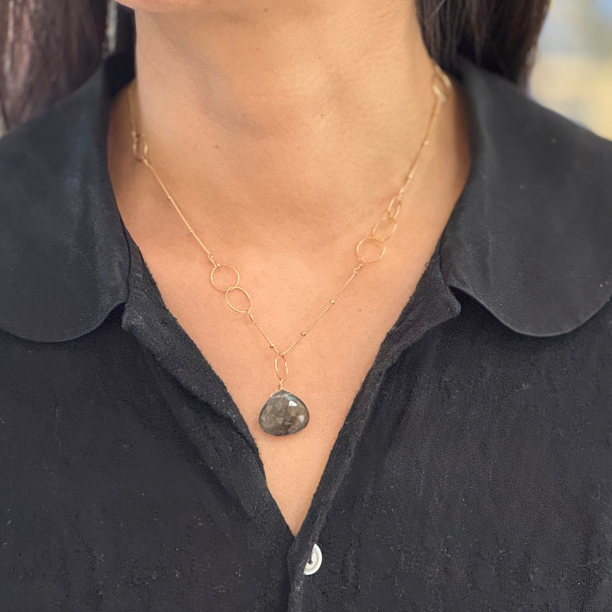 Jennifer Necklace - Moss Aquamarine