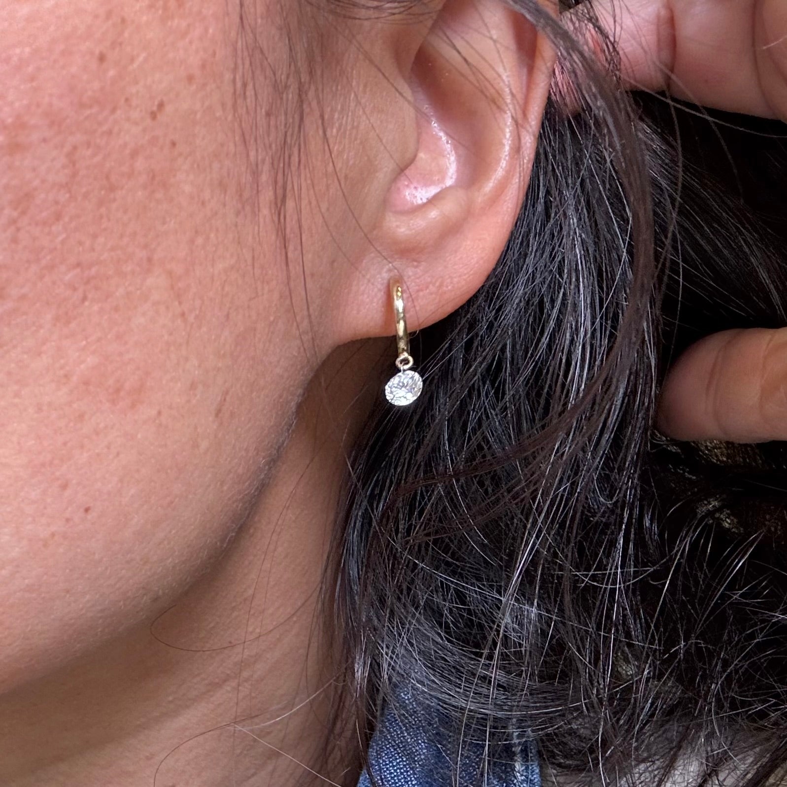 Lab Grown Floating Diamond Hoops