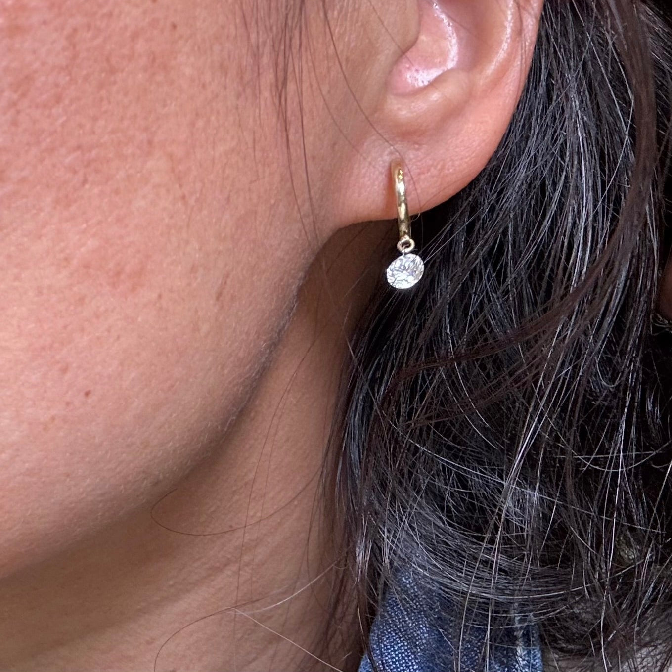 Lab Grown Floating Diamond Hoops