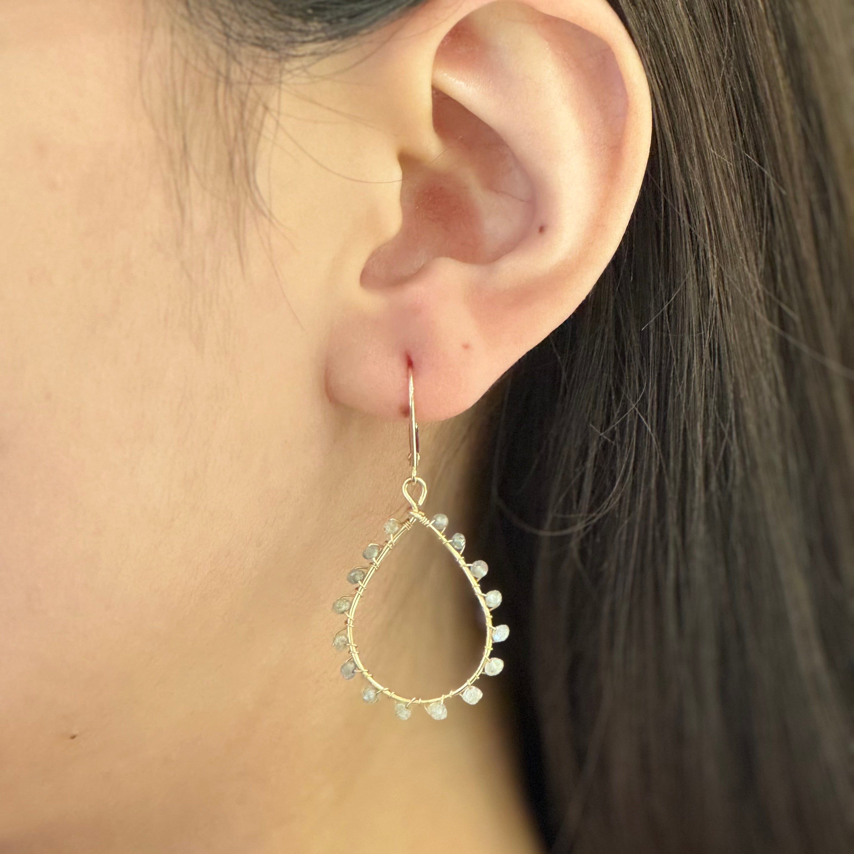 Diamond Dangle Oval Earrings