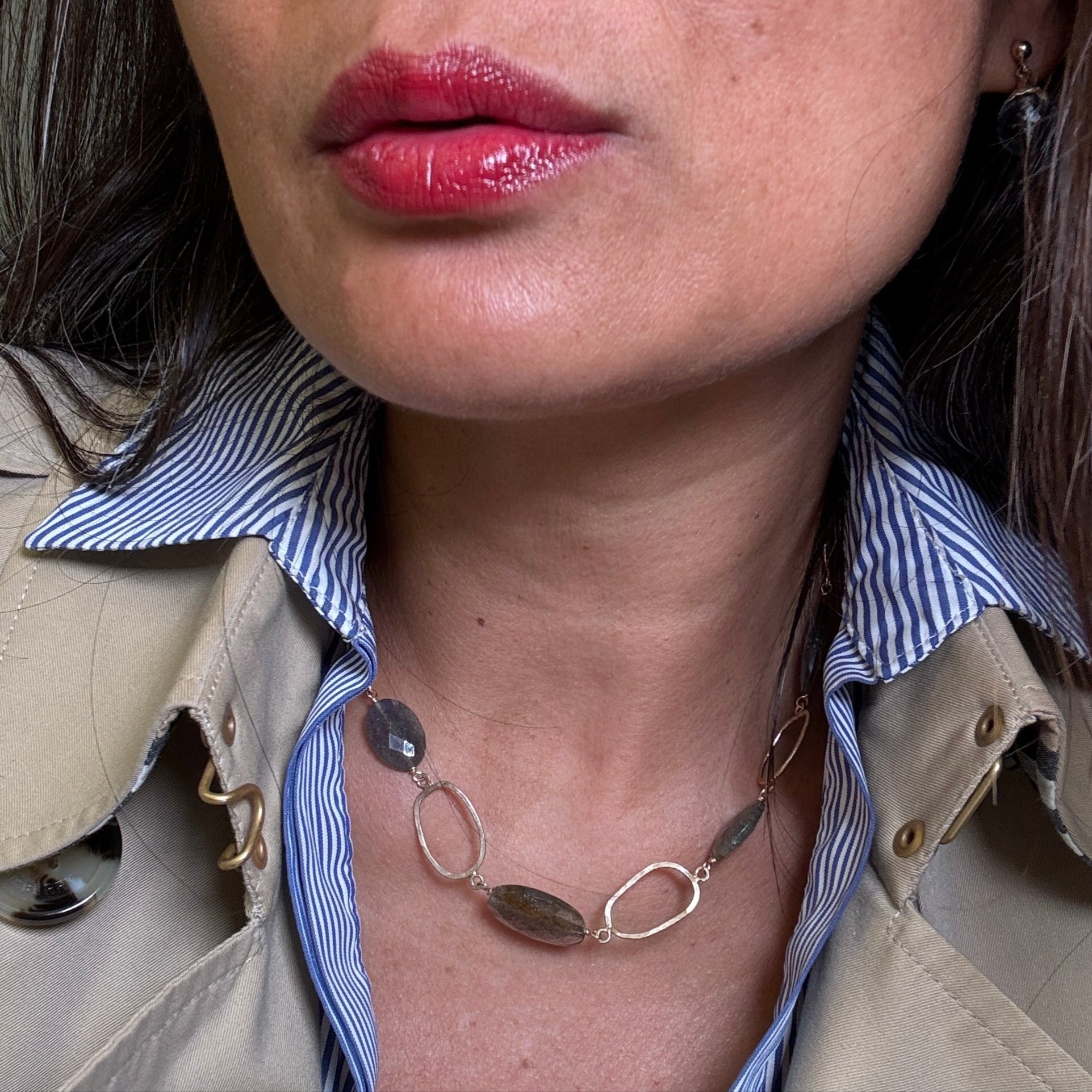 Labradorite Oval Link Necklace