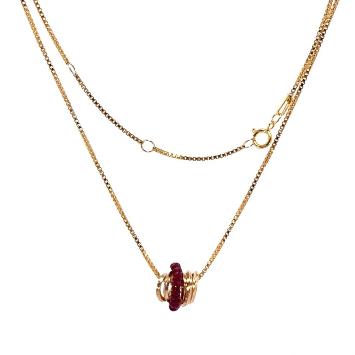 Mia Multi Mini Hoop Gem Pendant Necklace