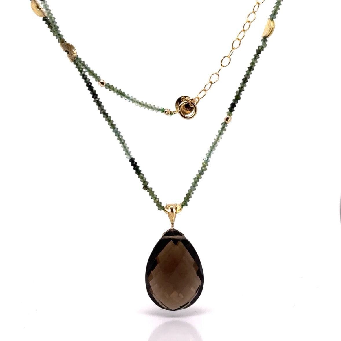 Half Moon Gem With Teardrop Pendant Necklace