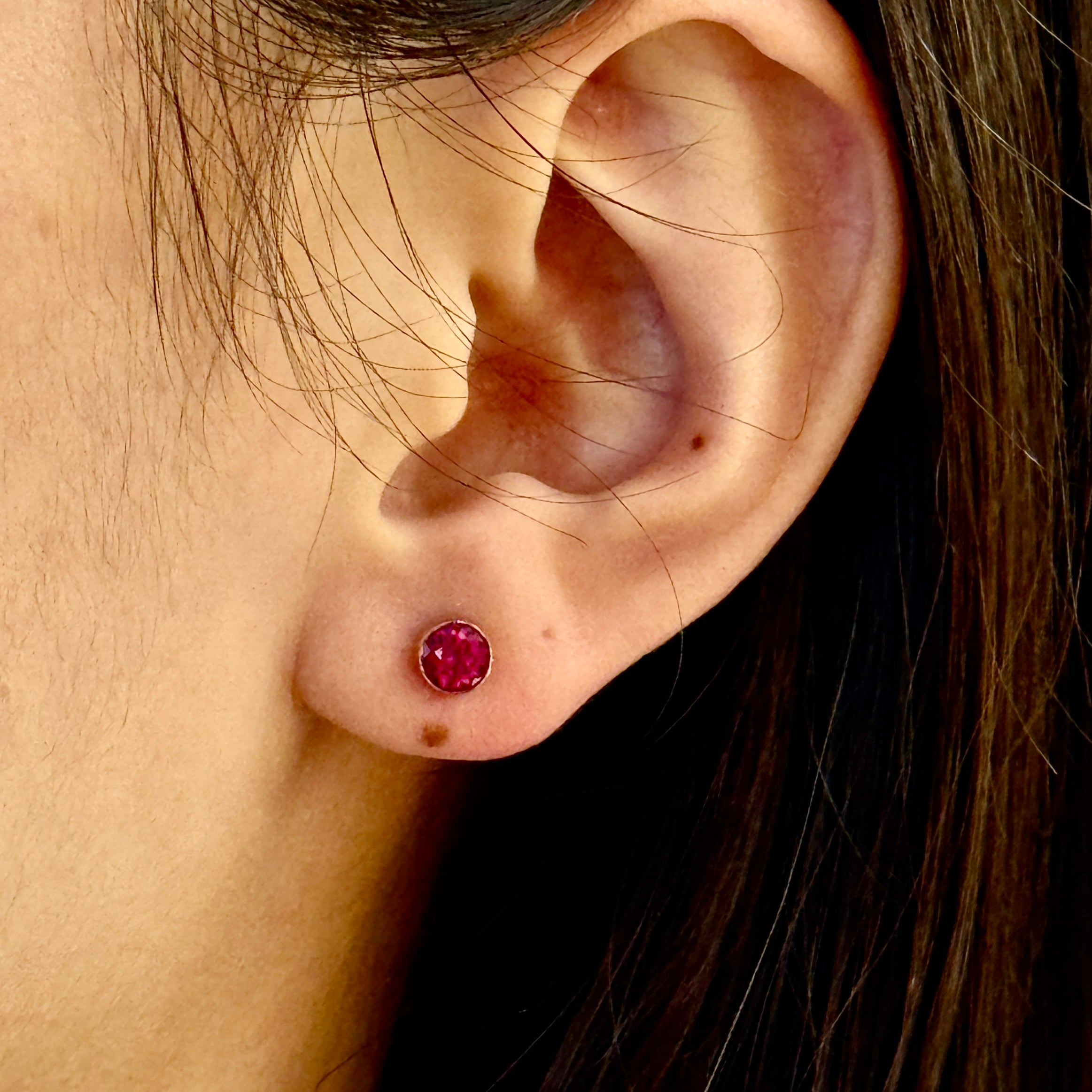 Lab Created Ruby Studs