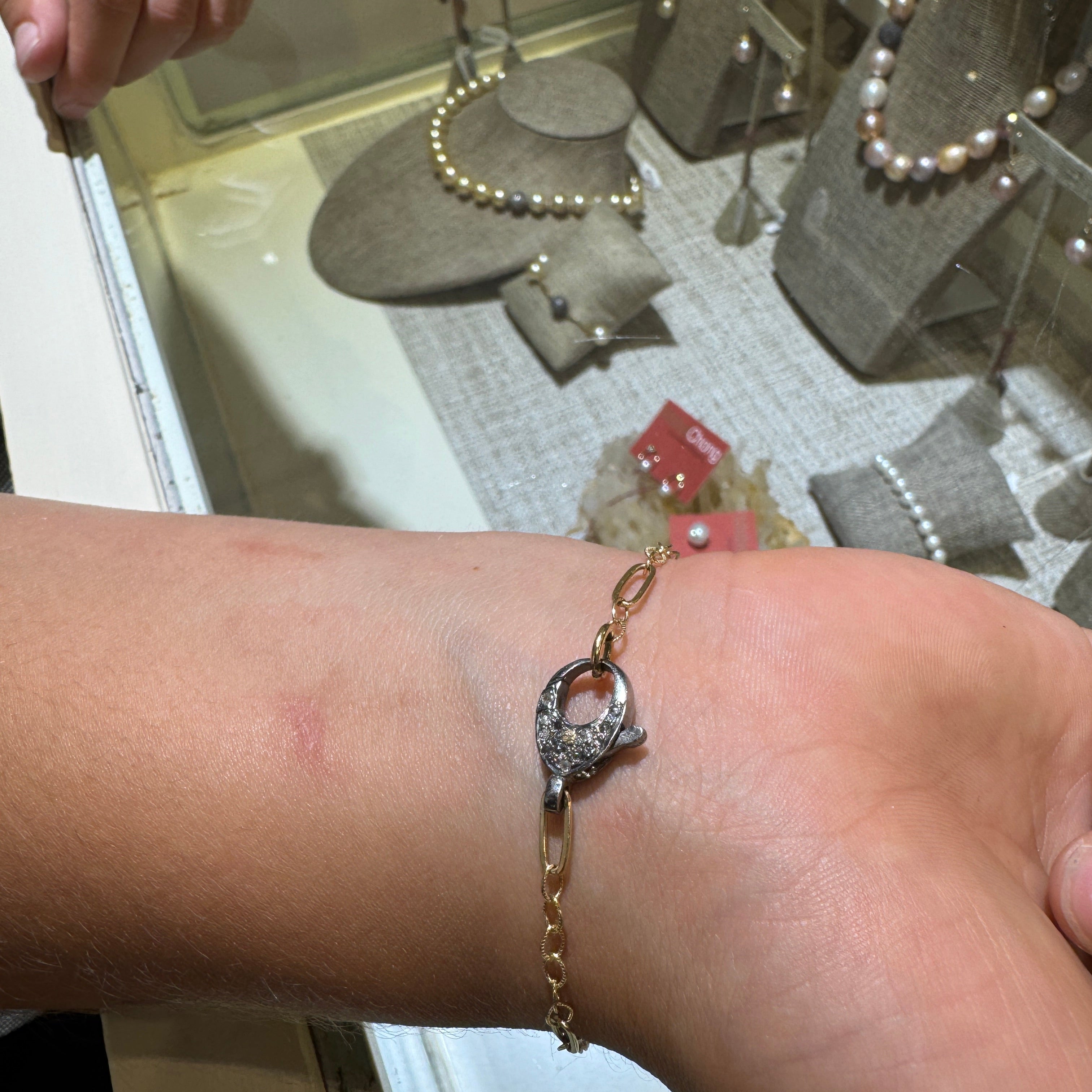 Diamond Bar 14k Gold Bracelet