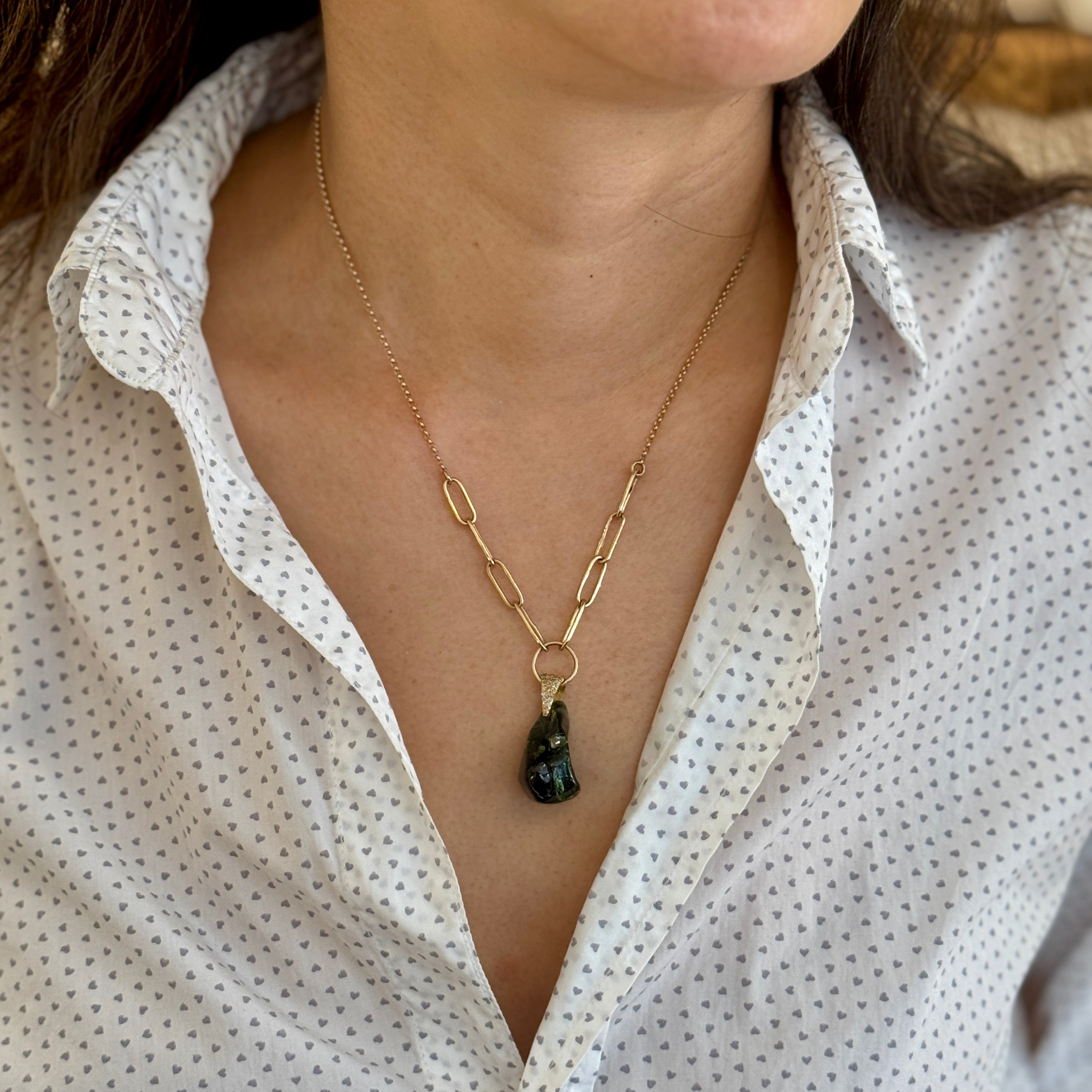 Rockie Jade Pendant Necklace In 14K