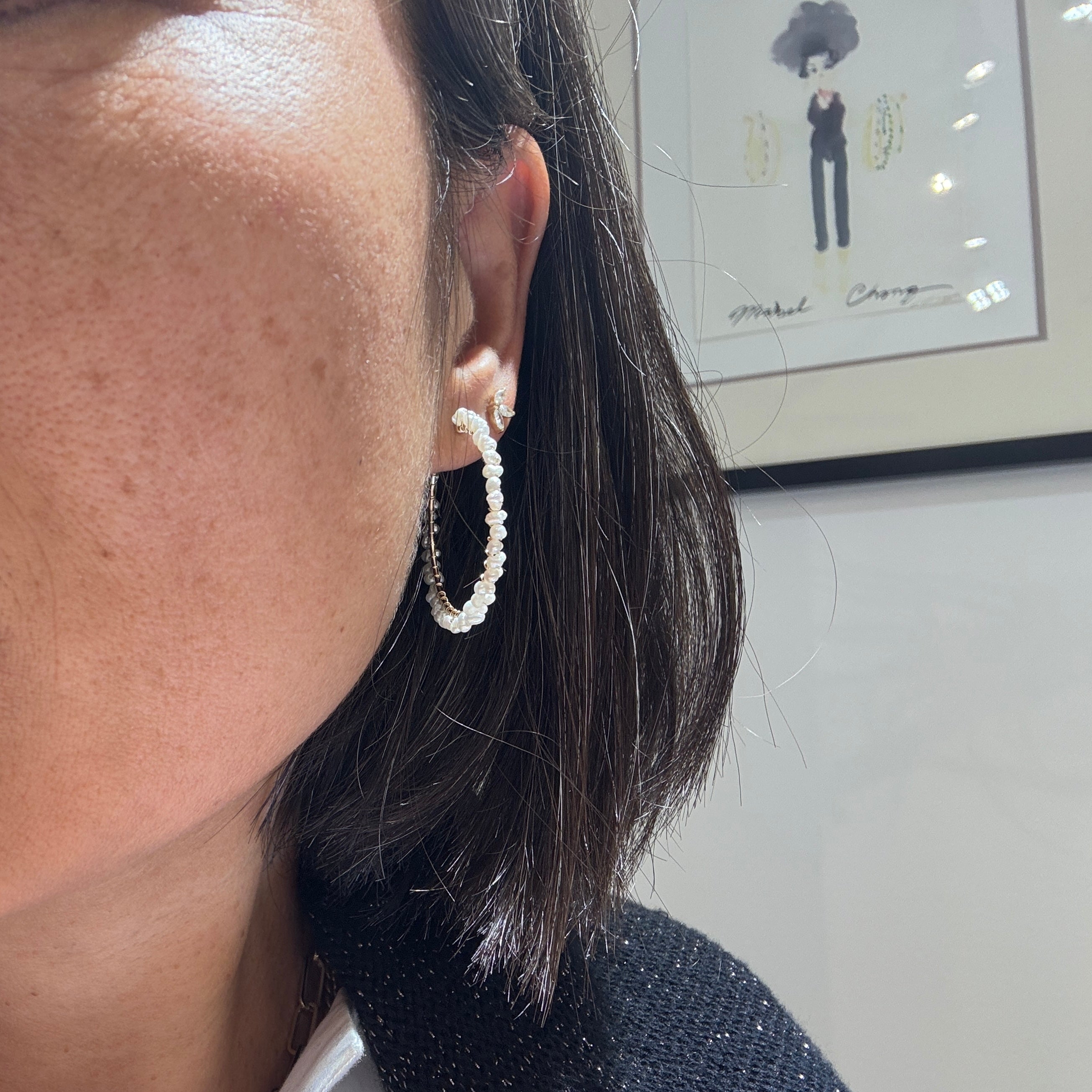 Pearls Hoops