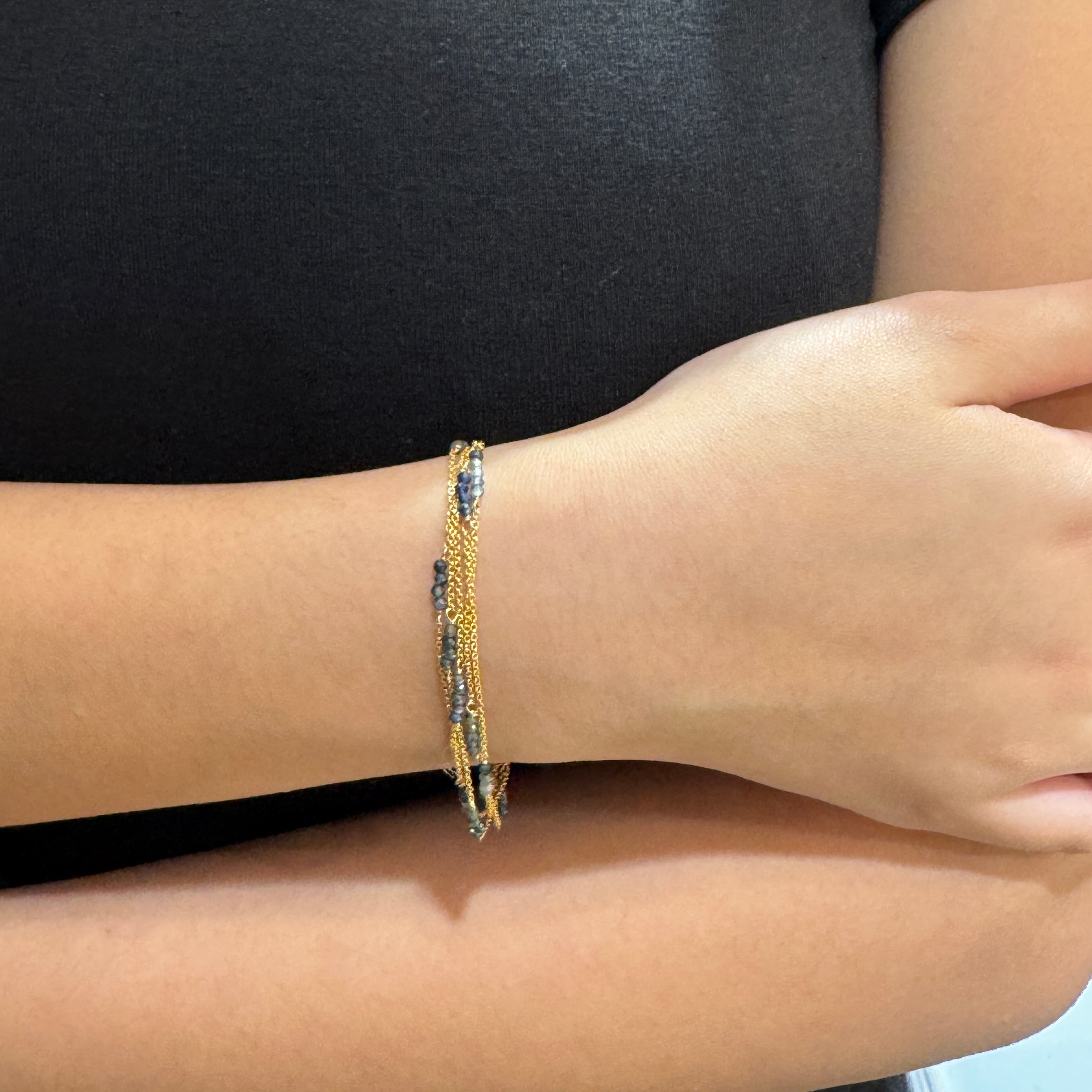 Ombre Beaded Gem Multi Strand Bracelet