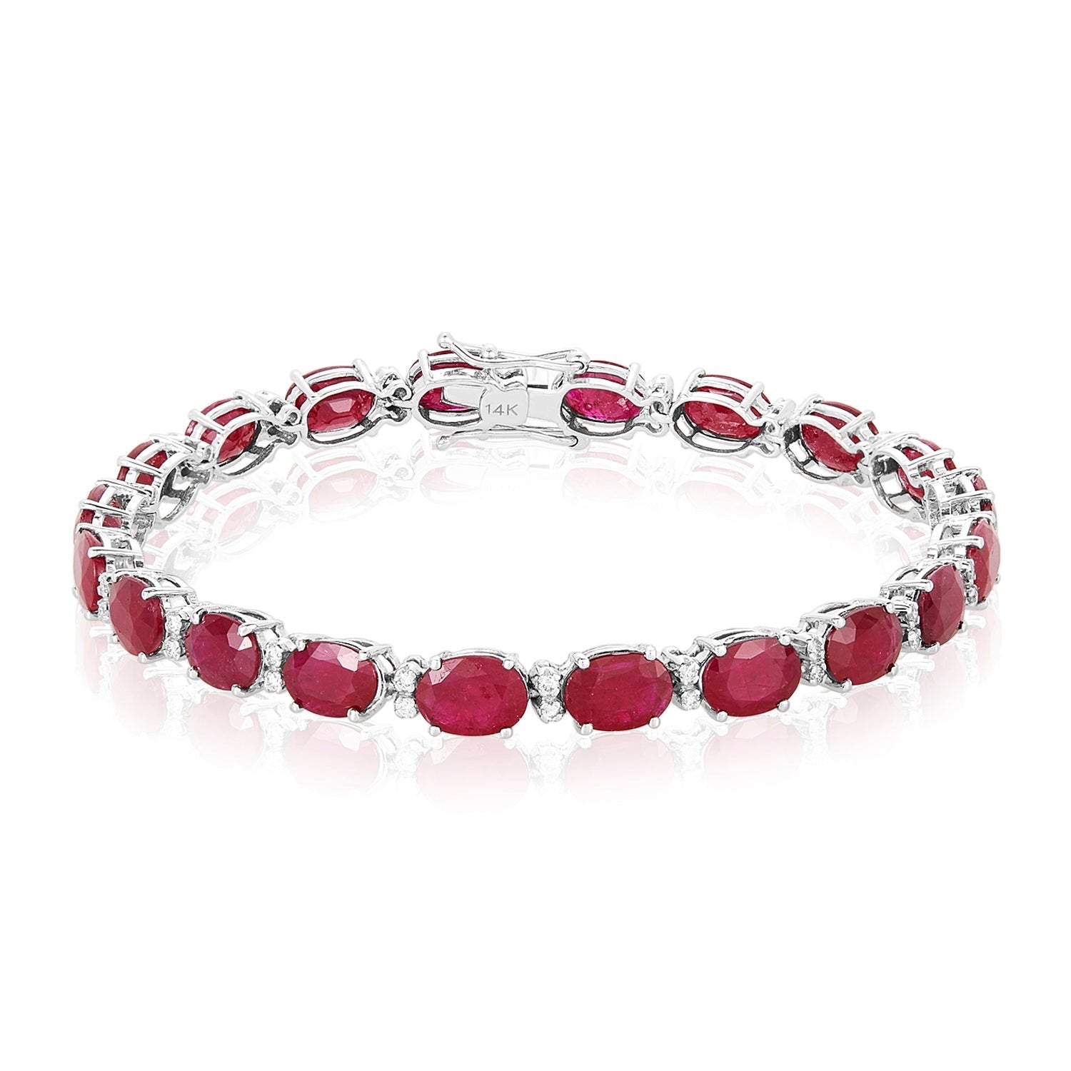 Ruby All Around Diamond Bracelet In 14k Yellow Gold