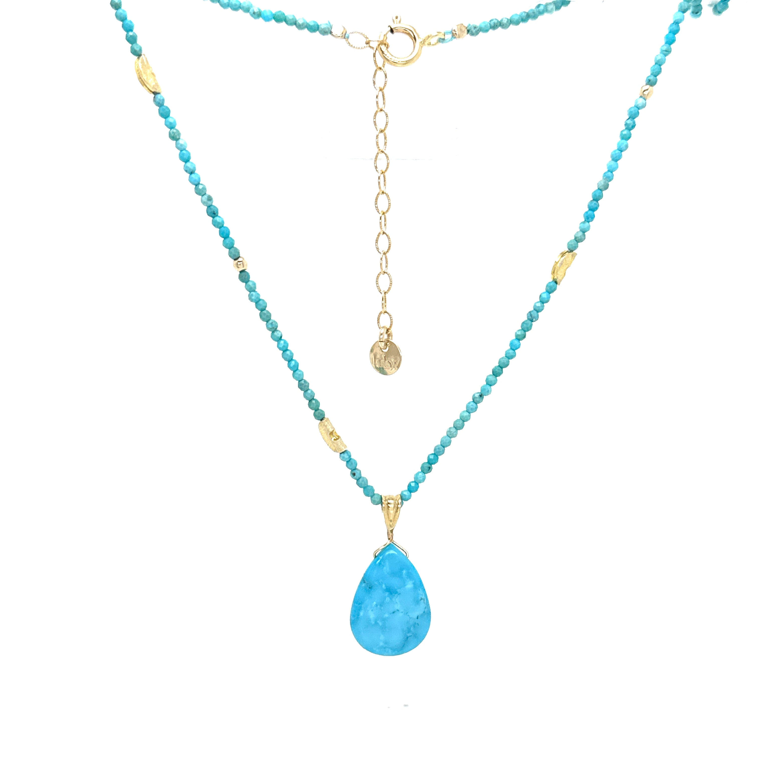 Half Moon Gem With Teardrop Pendant Necklace
