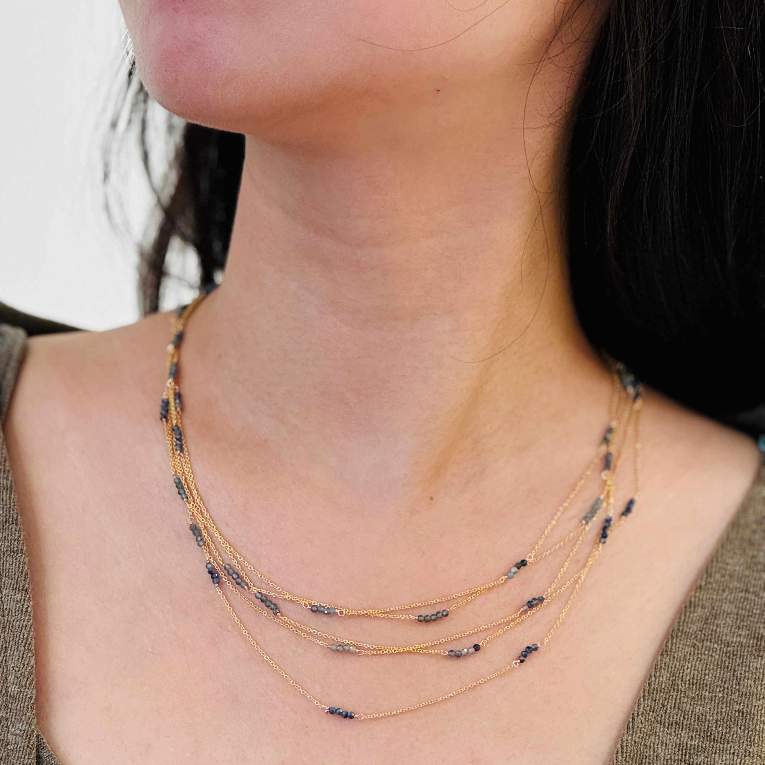 Multi Strand II Necklace - Sapphire