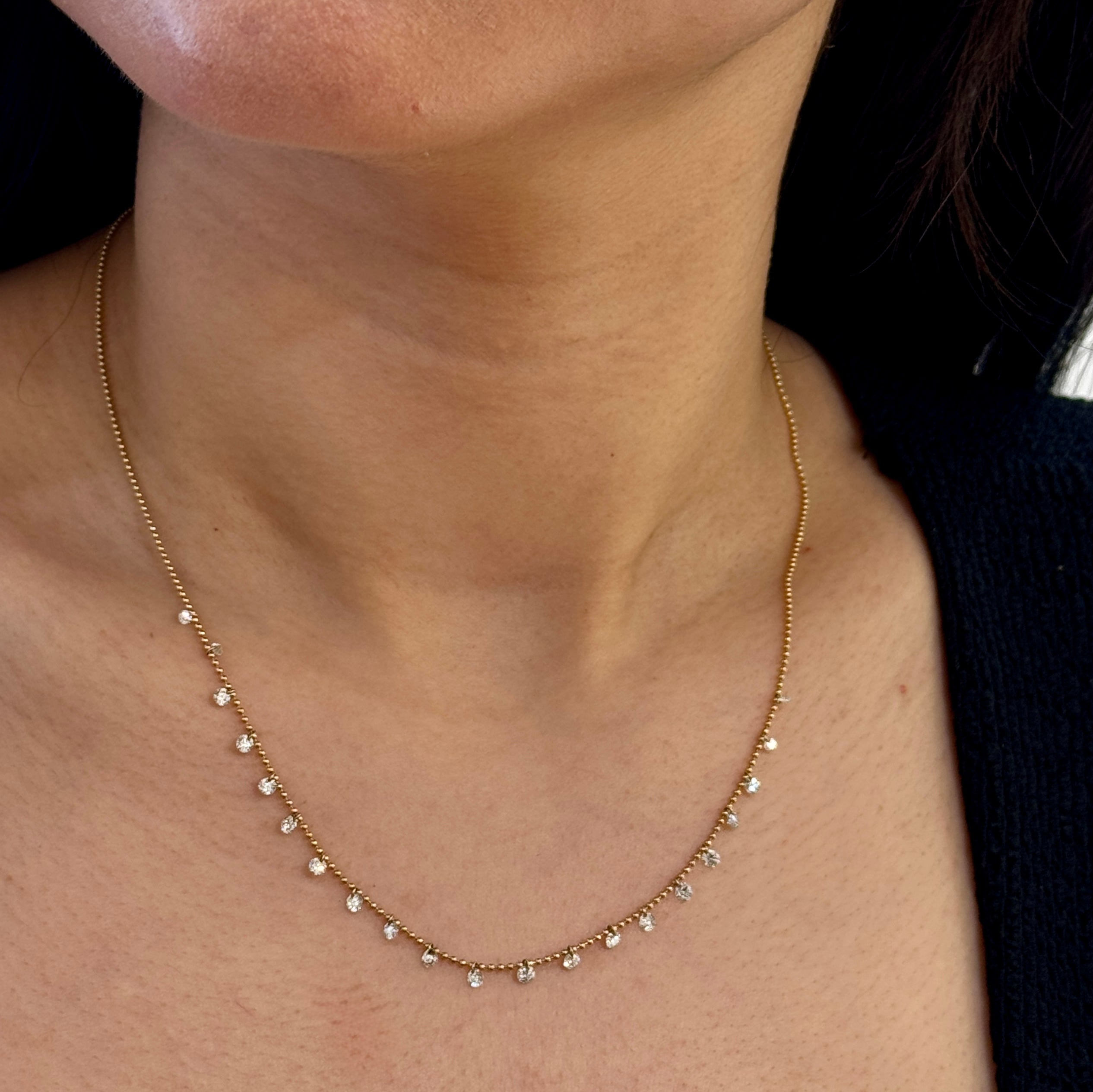 Dangly Lab-Grown Diamonds Necklace 14k