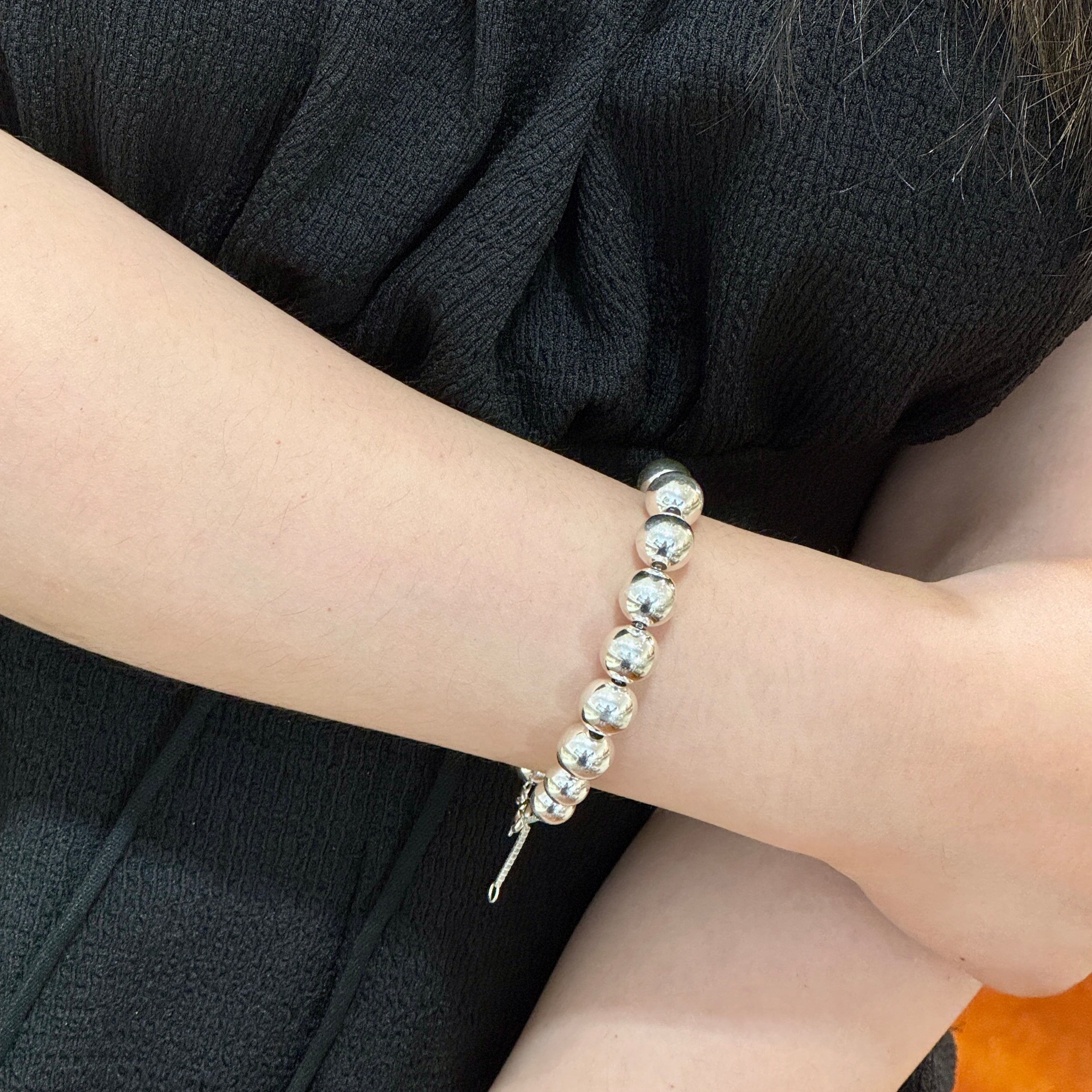 Graduated Sterling Silver Ball Bracelet