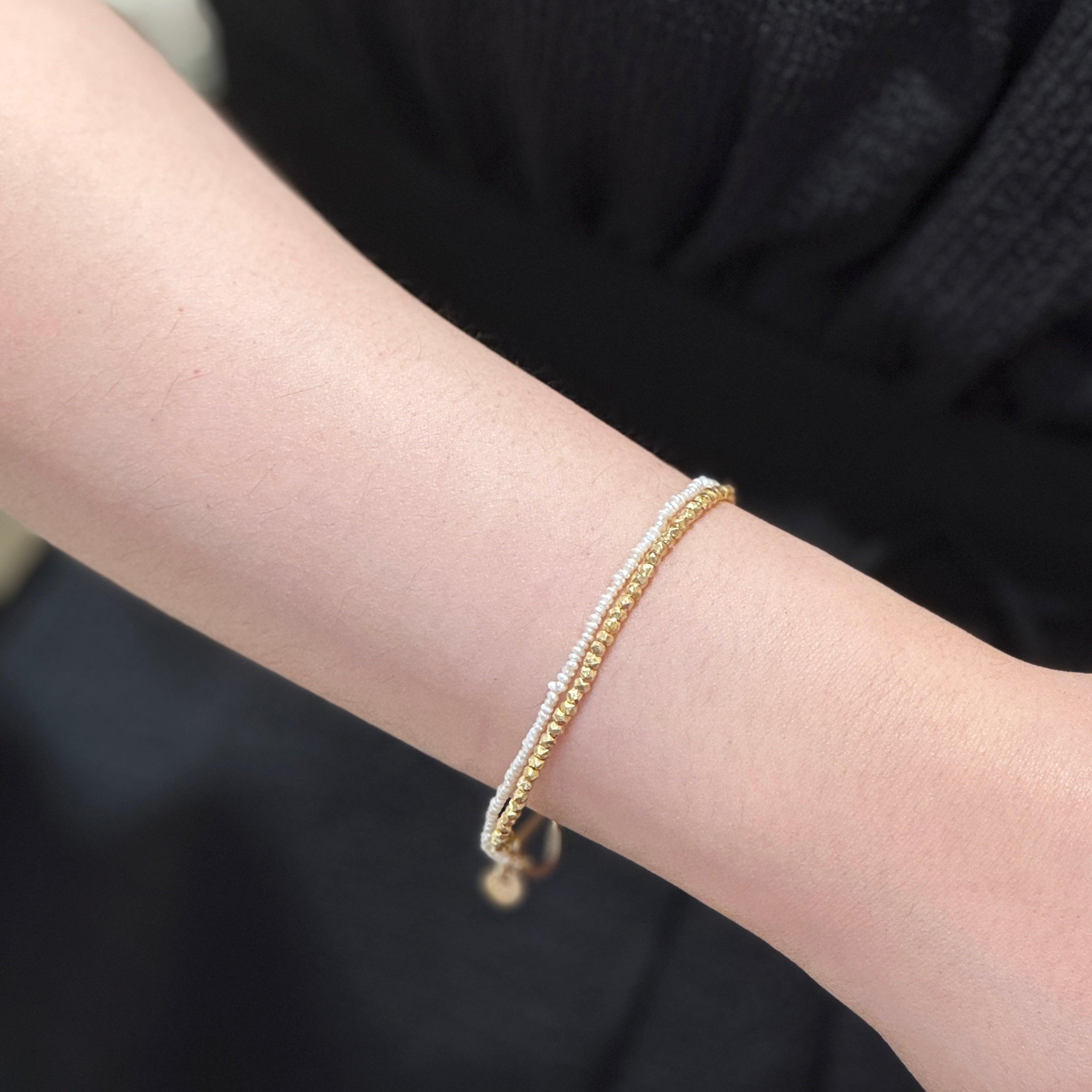 Goldilocks Pearl Mixed Gold Bead Bracelet