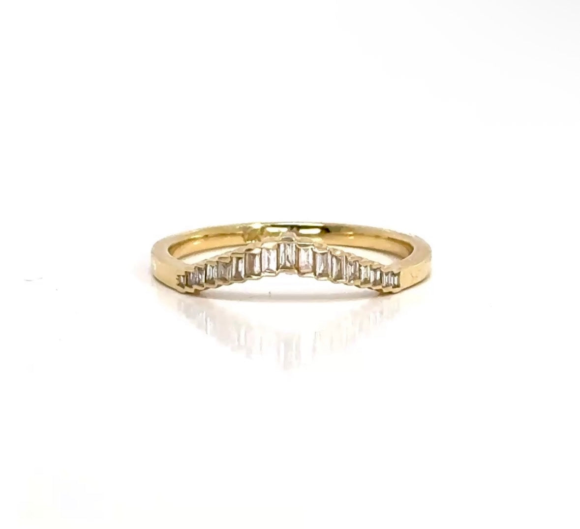 Baguette Crown Diamond Ring In 14K