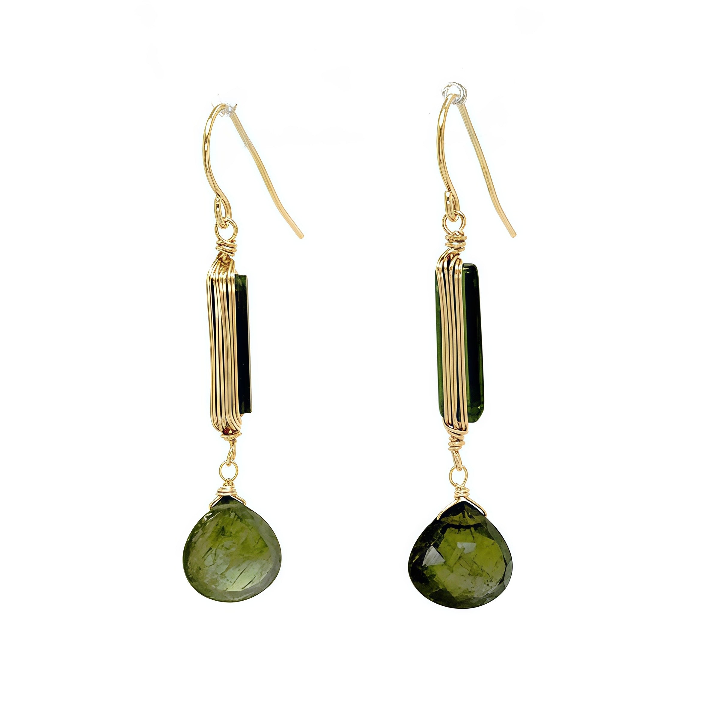 Heidi Tourmaline Wired Gem Drop Earrings