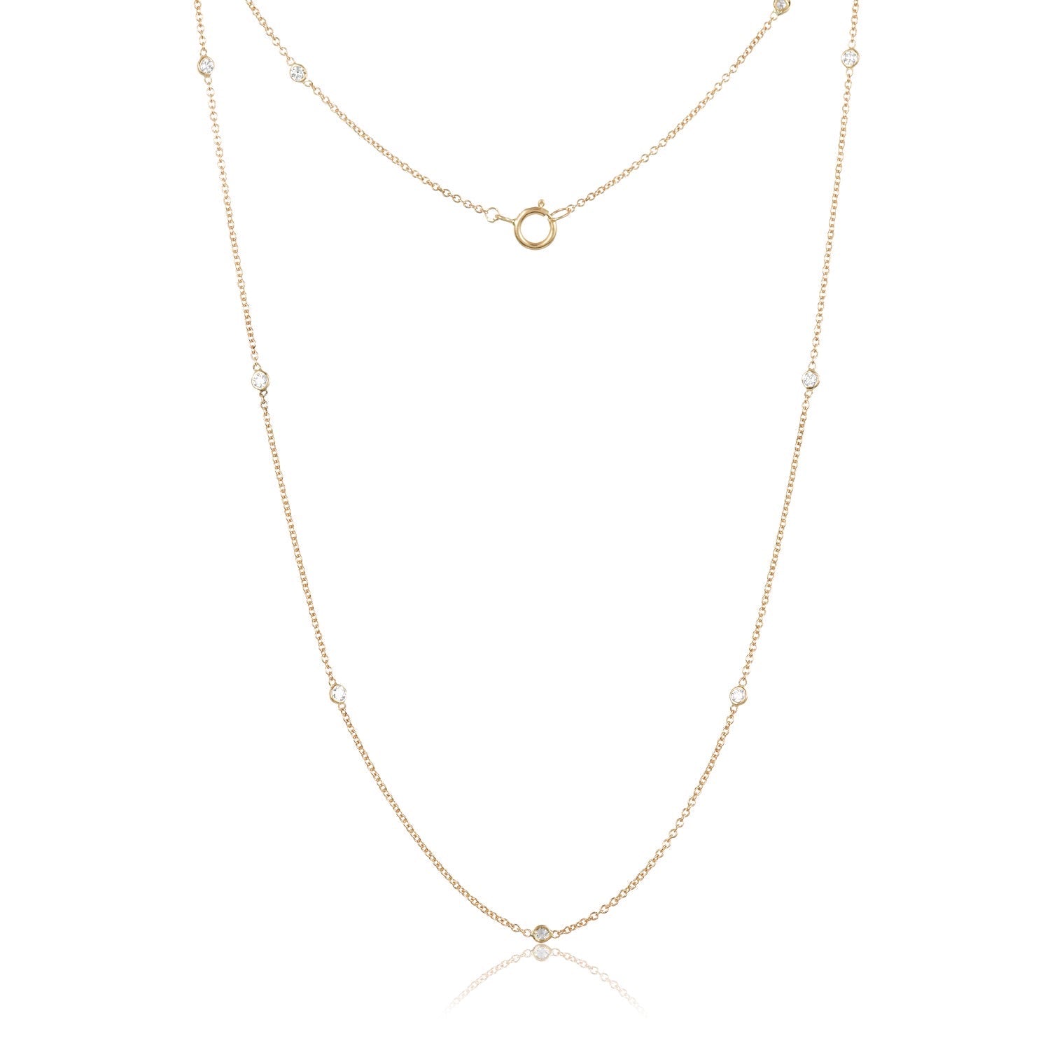 Moissanite By The Yard Necklace In 14K