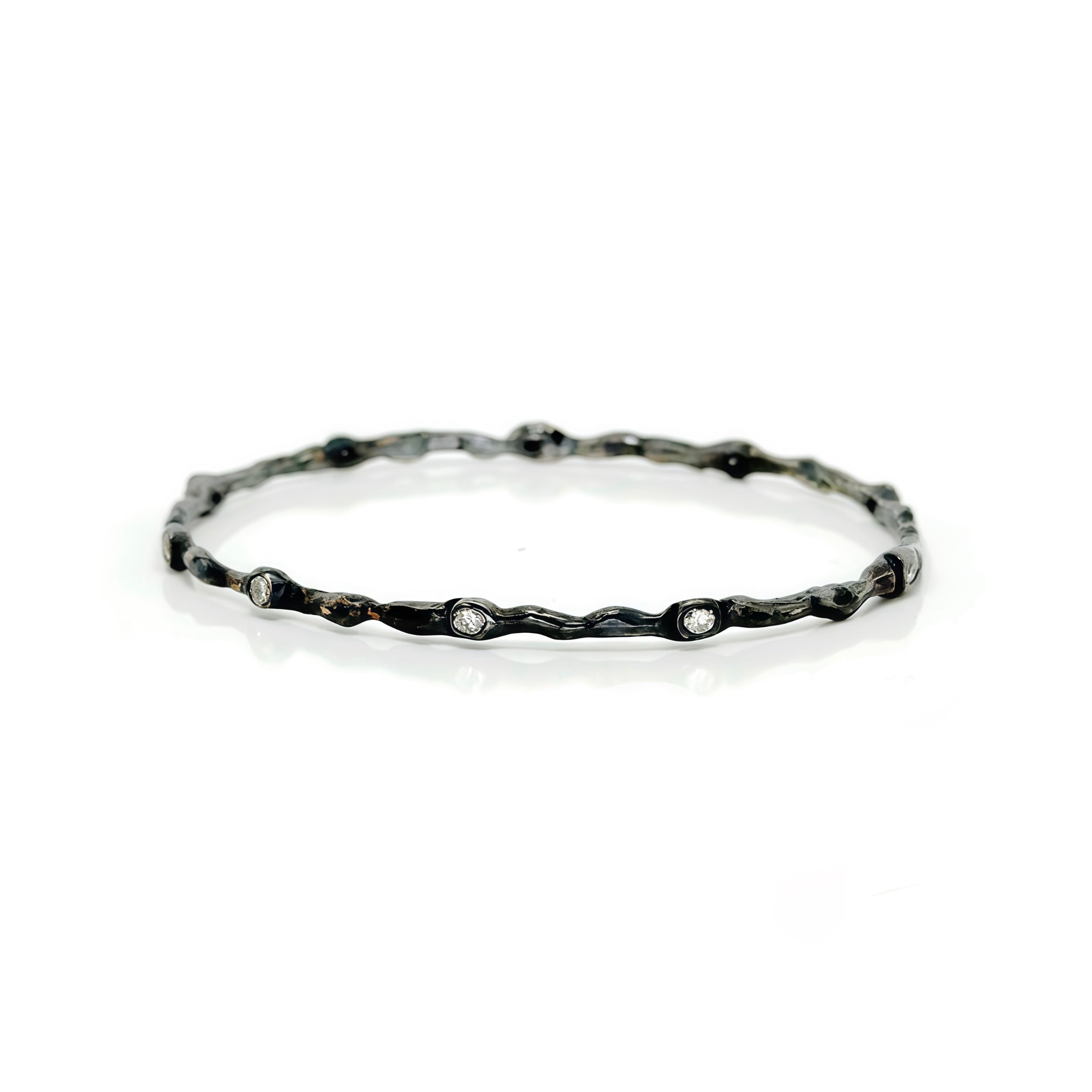 Bamboo Bangle With Lab-grown Diamond
