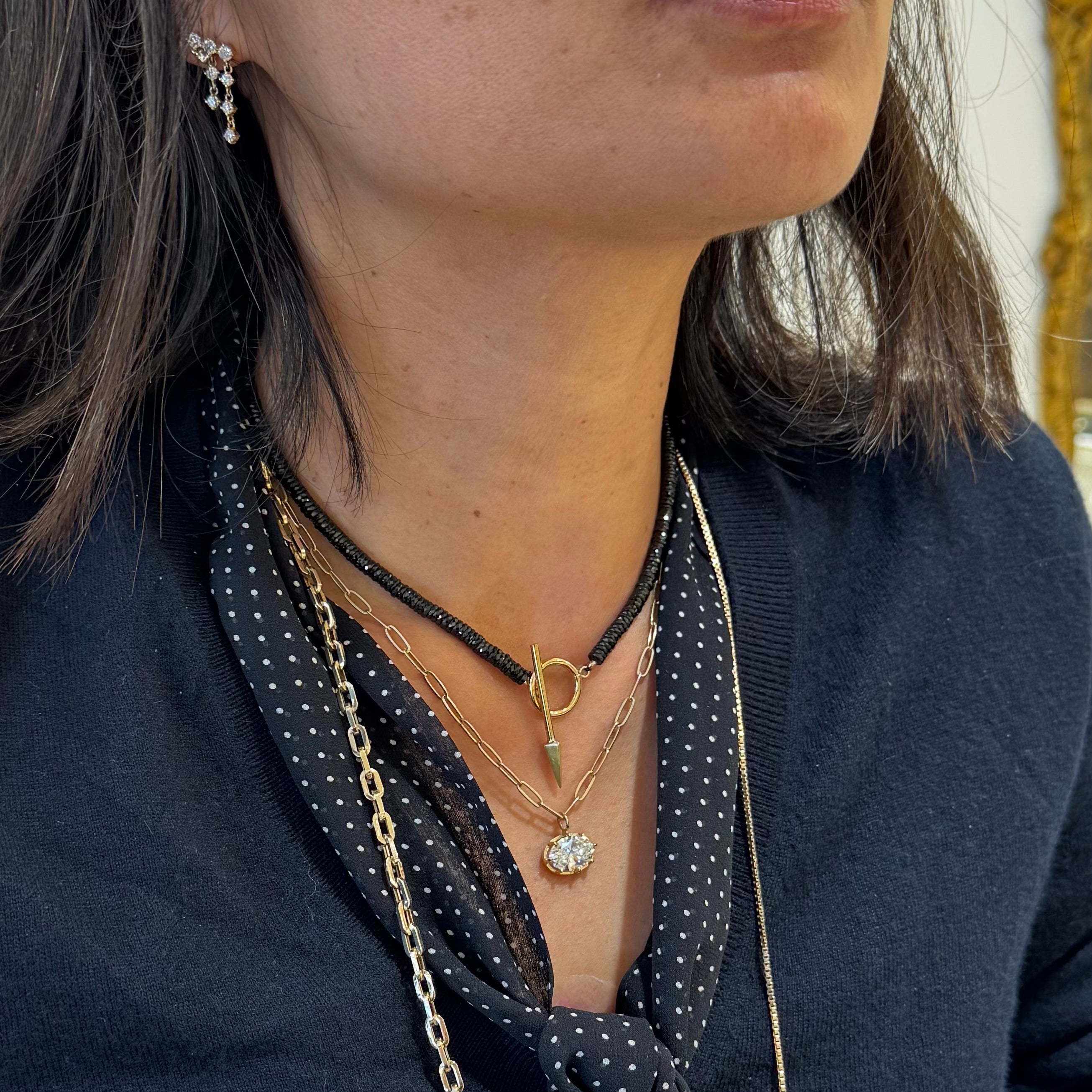 Black Onyx Spike Toggle Necklace