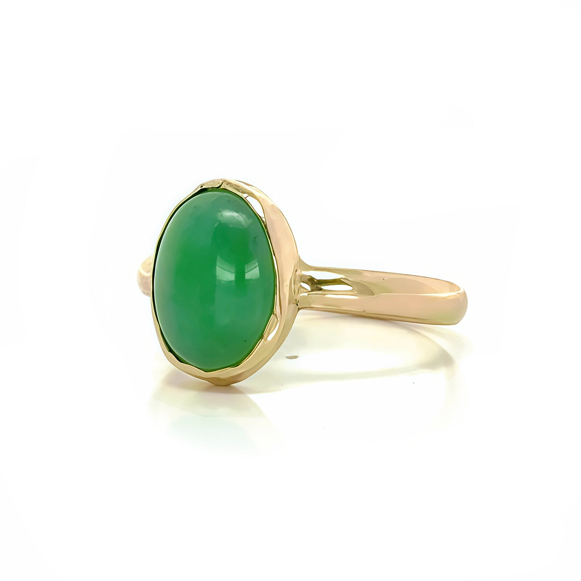 Natural Burmese Jade Ring 14K